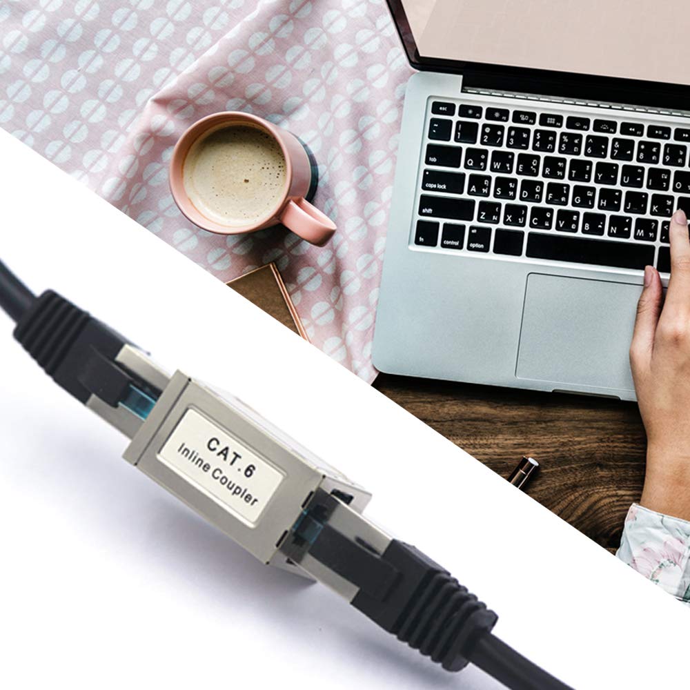 Vcelink Rj45 Cat6 Coupler Shielded 10 Pack, Ethernet Cable Extender Cat6/Cat5E/Cat5 Inline Coupler Poe Female To Female Connecto
