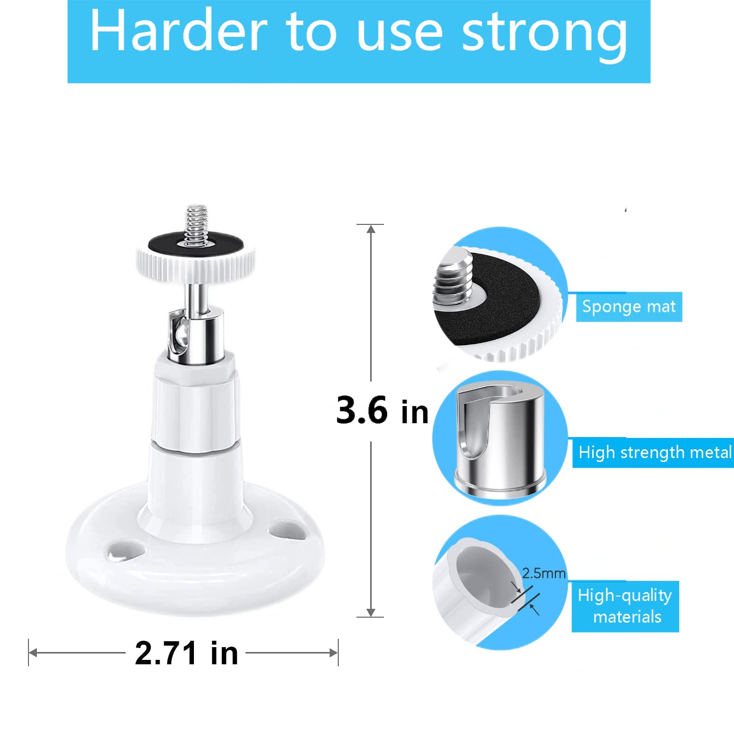 2 Pack Adjustable Ceiling Wall Mount Kit For Plug In Ring Hd Security Camera&Stick Up Cam Battery,Indoor Outdoor Bracket For Arl