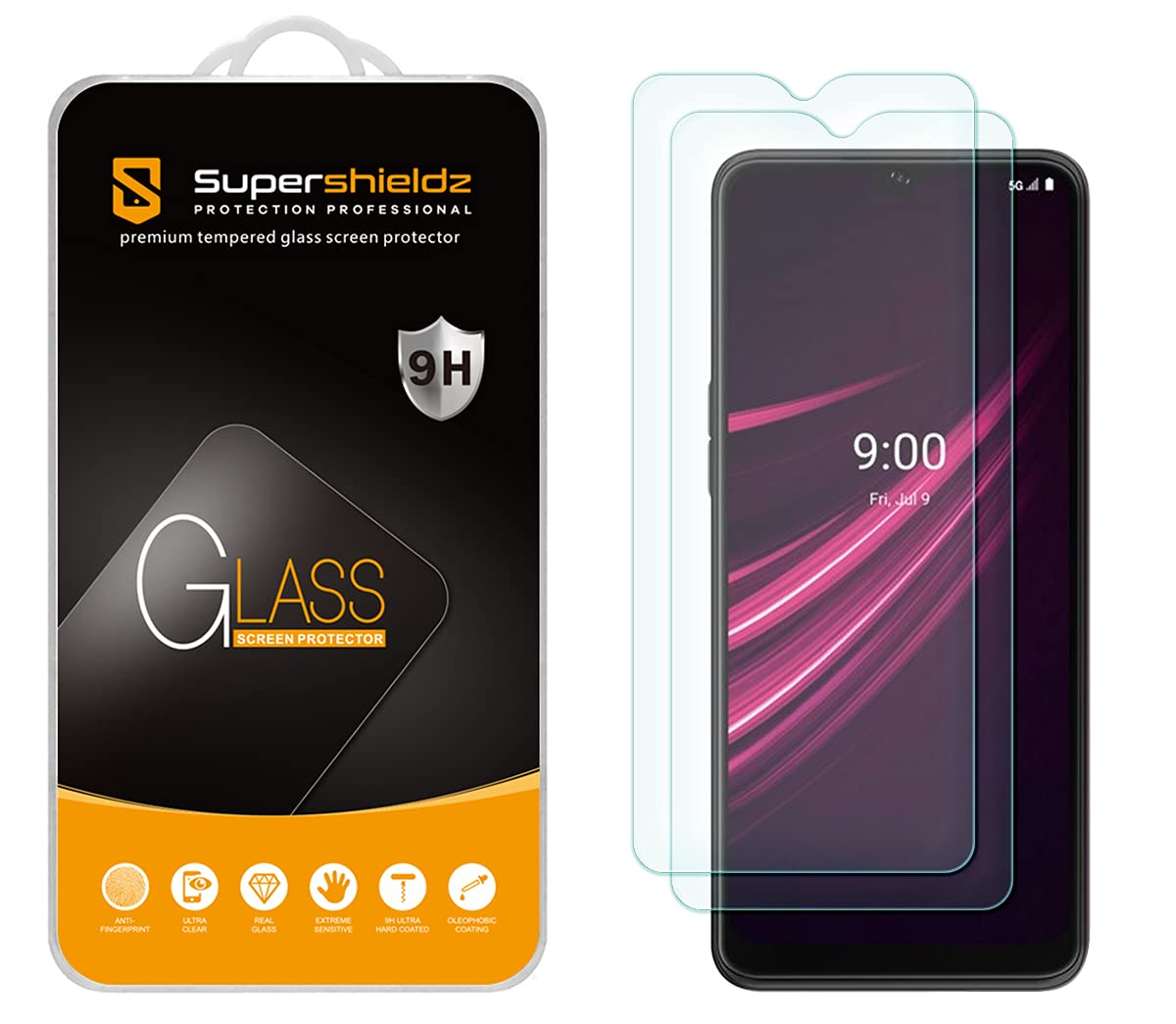 (2 Pack) Supershieldz Designed For T Mobile Revvl V+ 5G / Revvl V Plus 5G Tempered Glass Screen Protector, Anti Scratch, Bubble