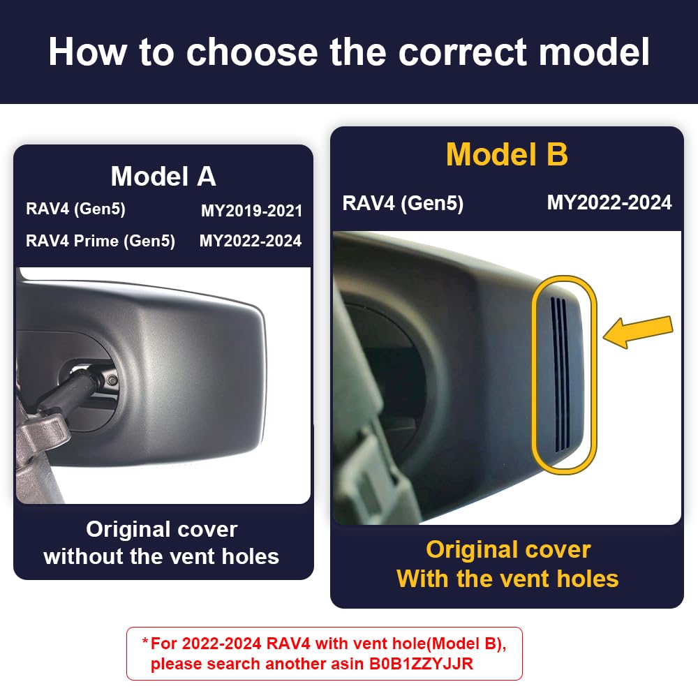 Fitcamx 4K Dash Cam Suitable For Toyota Rav4 2022 2023 2024 Le Limited Se Adventure Xle Premium Xse (Model B) With Vent Hole, Oe