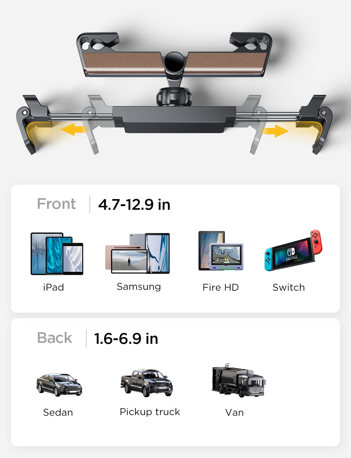 Lisen Tablet Ipad Holder For Car Mount Headrest   Ipad Car Holder Back Seat Travel Portable Car Tablet Holder Mount Road Trip Es