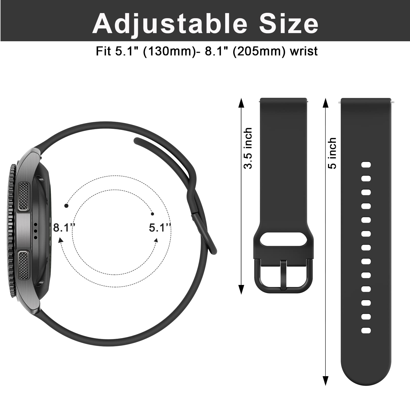 Meliya Bands For Coros Pace 3 / Apex 2 Pro/Apex Pro/Apex 46Mm Smart Watch Bands, 22Mm Soft Tpu Sport Strap Replacement Band For