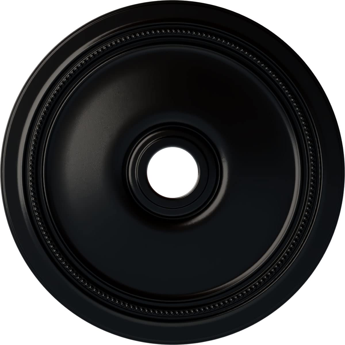 Ekena Millwork CM24DIBLF Diane Ceiling Medallion, 24OD x 3 5/8ID x 1 1/4P (Fits Canopies up to 6 1/4), Hand-Painted Jet Black
