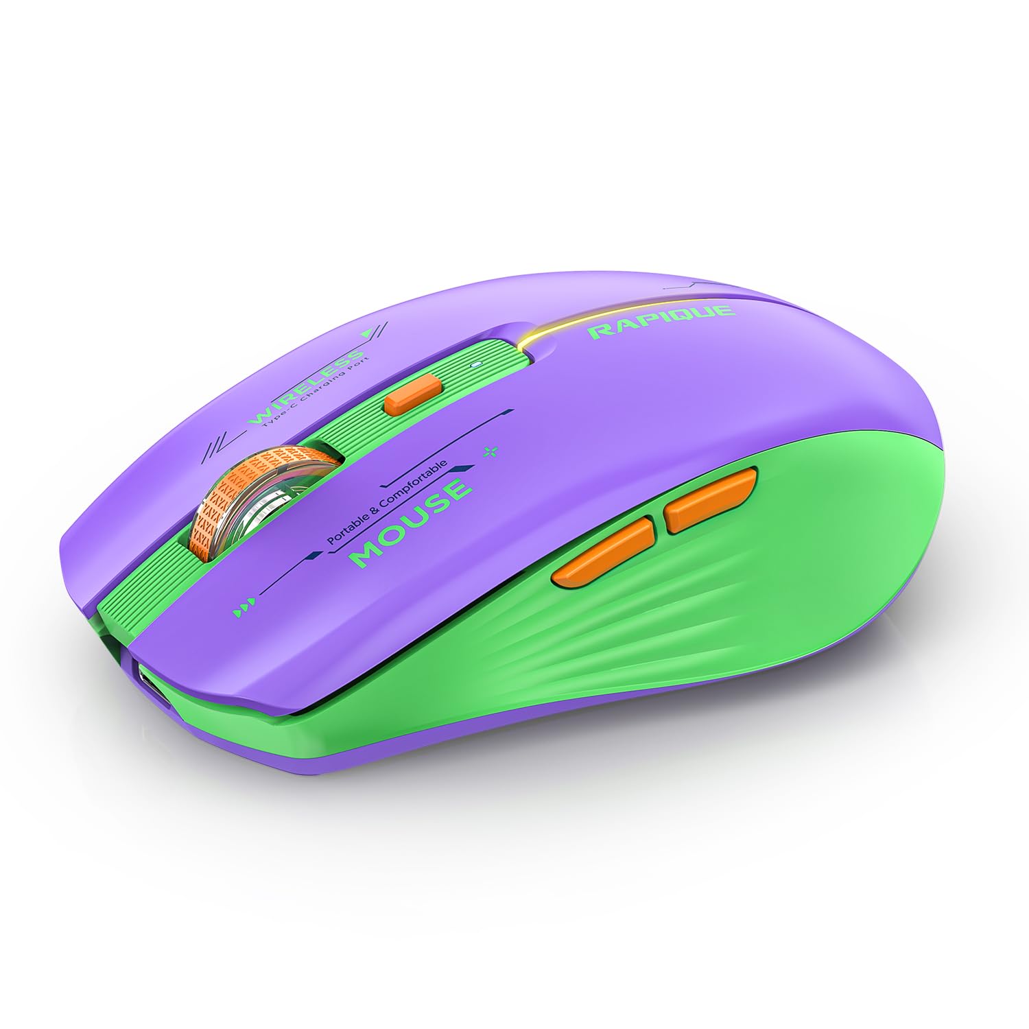 Rapique Bluetooth Wireless Mouse   (Bt1/Bt2+Usb Receiver) Dual Mode, Rechargeable, Quiet Click, Multi Device Compatibility For L