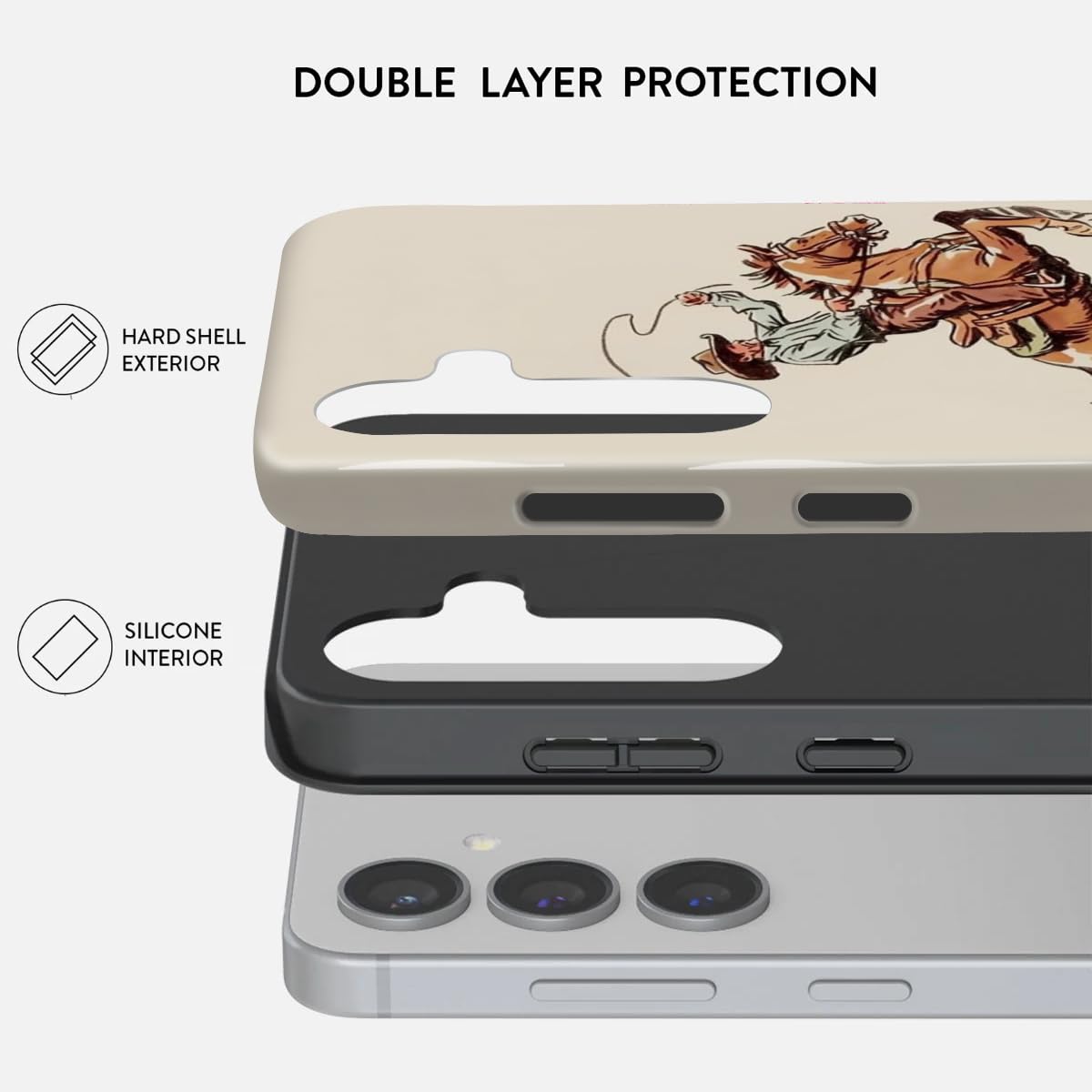 Hquszpt Design For Samsung Galaxy S24 Fe Case,Two Layer Protection Heavy Duty Cover,Compatible For Samsung Galaxy S24 Fe Phone C