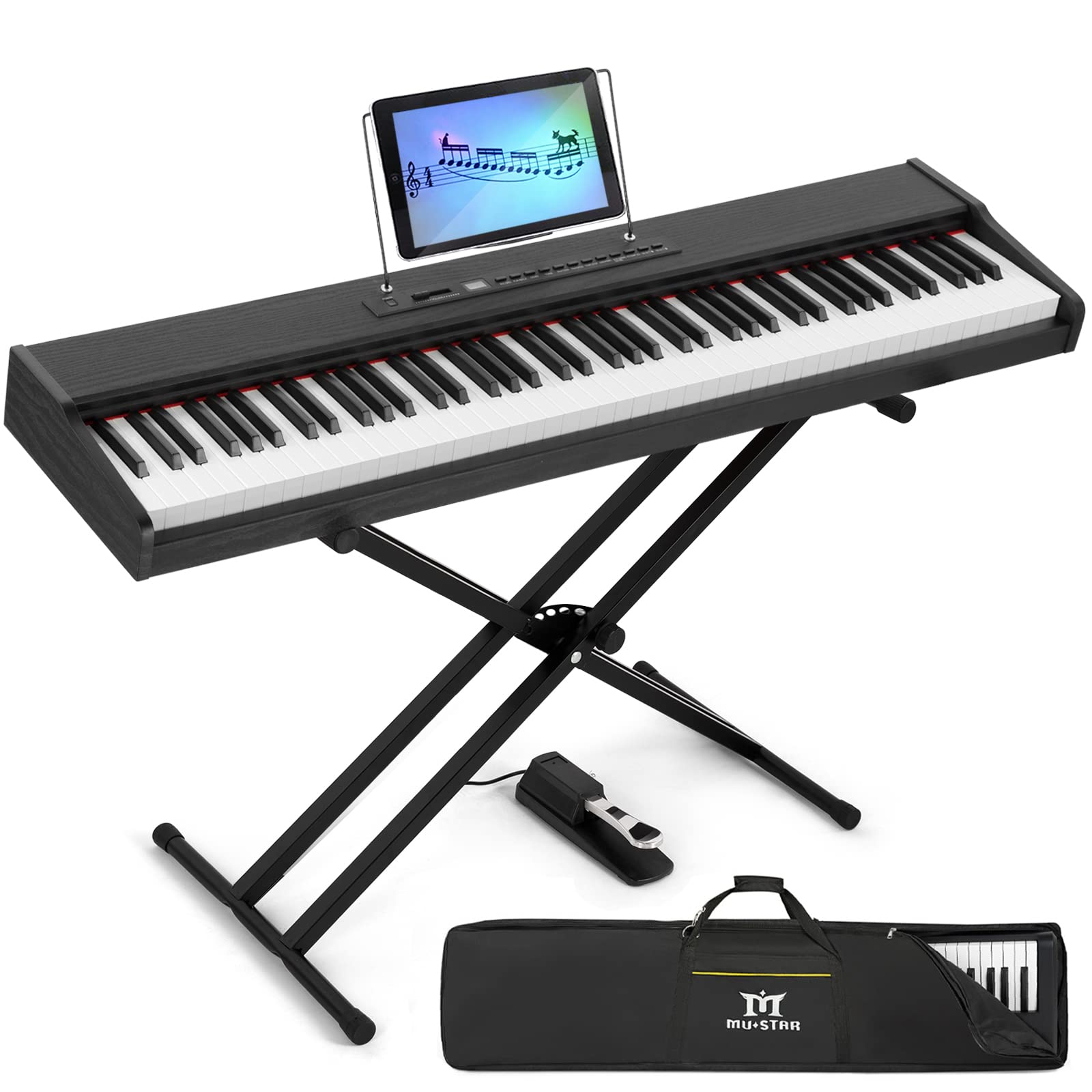 MUSTAR Digital Piano 88 Key Weighted with Stand, 88 Key Semi Weighted Keyboard Piano MEP-900, Portable Electric Piano Keyboard 8