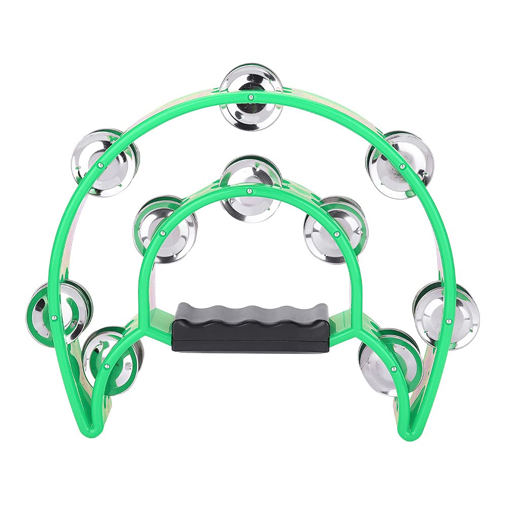 Jingles Tambourine, EcoFriendly Material Percussion, Durable for Friends(Green)