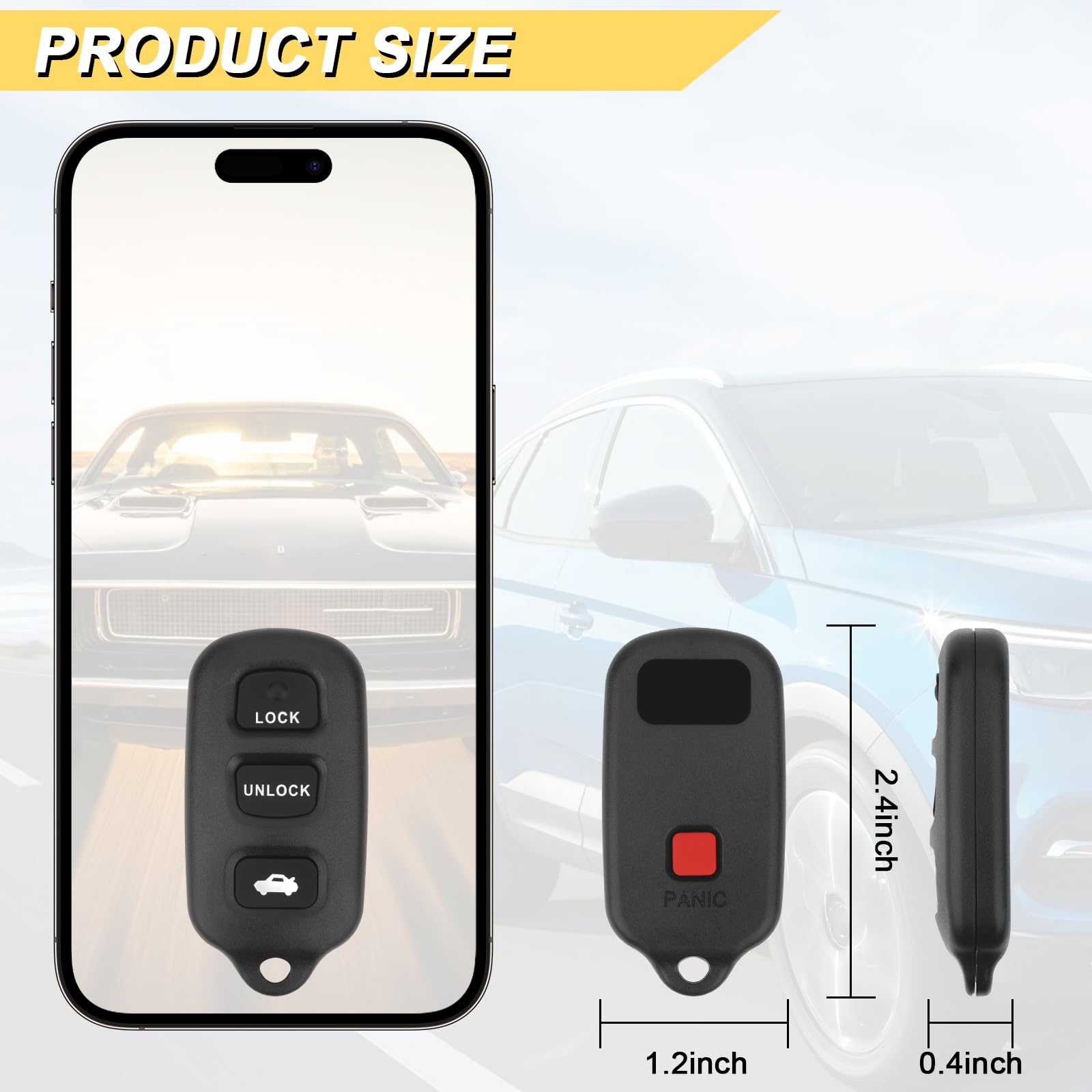 Vurkcy Key Fob Replacement For 2002-2006 Toyota Camry/ 03-08 Matrix/ 99-03 Sienna/ 02-03 Solara/ 03-08 Pontiac Vibe Car Keyless