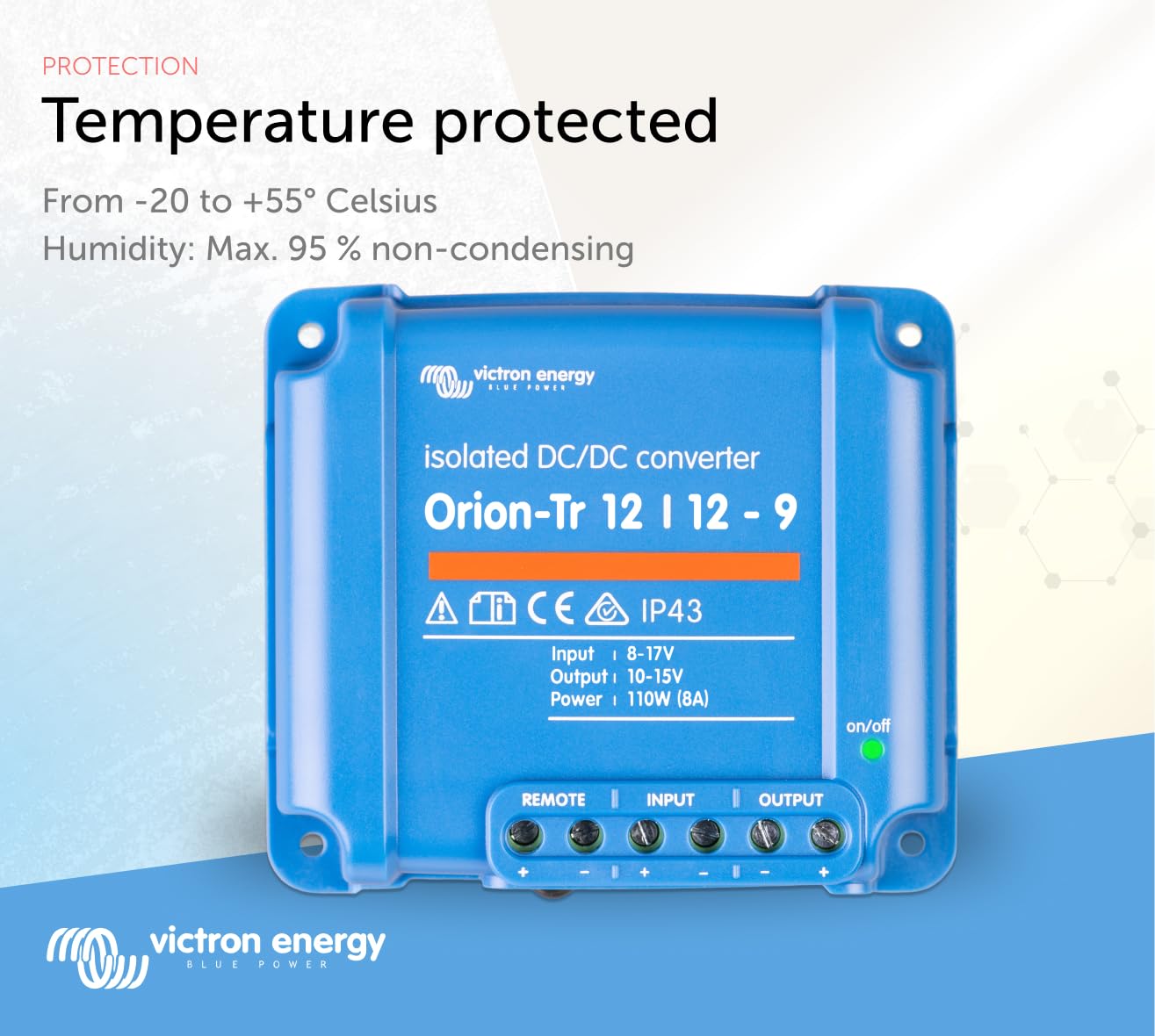 Victron Energy Orion-Tr Dc To Dc Converter - 12/12-Volt 9 Amp 110-Watt - Ip43 Protected - For Dual Battery Systems - Isolated