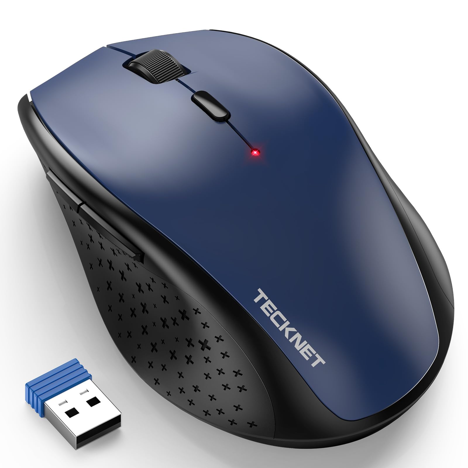 Tecknet Wireless Mouse, 2.4G Usb Computer Mouse With 6 Level Adjustable 4800 Dpi, 30 Months Battery, Ergonomic Grips, 6 Buttons Portable For Pc, Chromebook, Mac   Blue