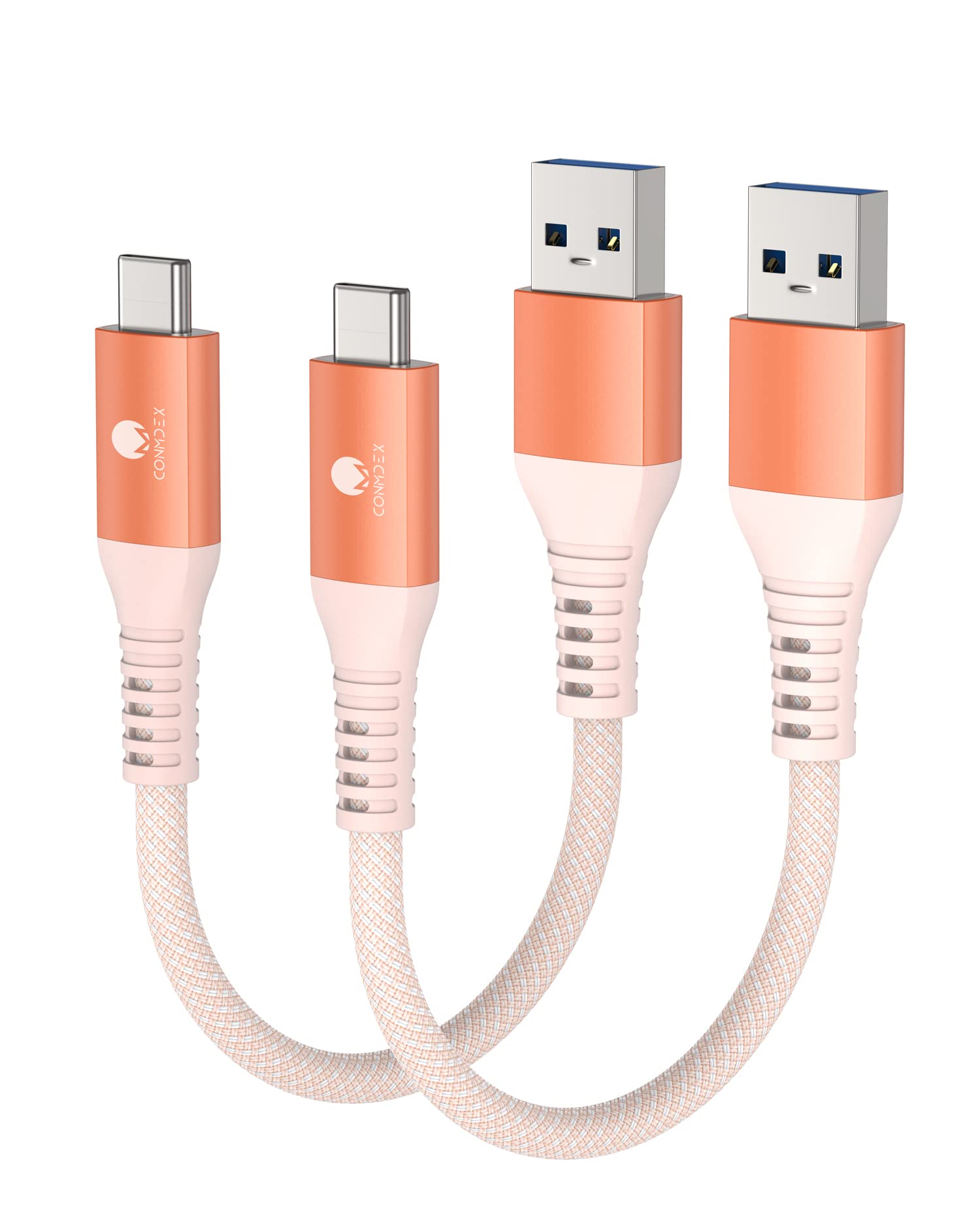 Conmdex Usb To Usb C Cable [2Ft, 2 Pack] 10Gbps Usb 3.1 Gen 2 Usb A To Usb C Data Transfer Cord, 3A Fast Charging Type C Cable For Iphone 16/15 Plus/ 16/15 Pro Max Samsung Galaxy S23 S22, Orange