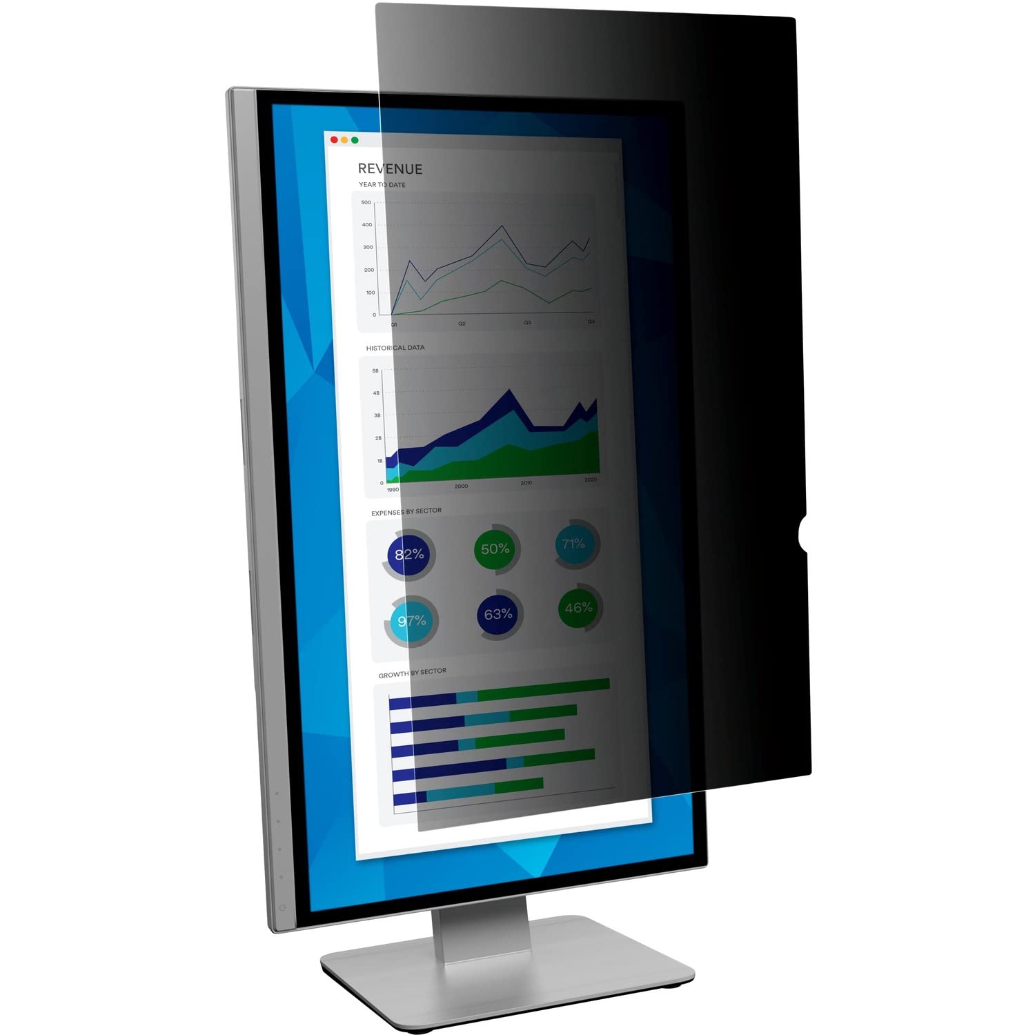 3M Privacy Filter for 25.0 Portrait Widescreen Monitor - PF250W9P),Black