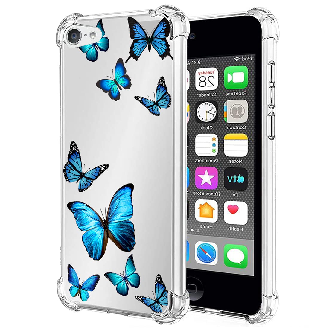 Tothedu Phone Case For Ipod Touch 7/Ipod Touch 6/Ipod Touch 5 Case For Girls, Clear Slim Shockproof Pattern Soft Flexible Tpu Ba