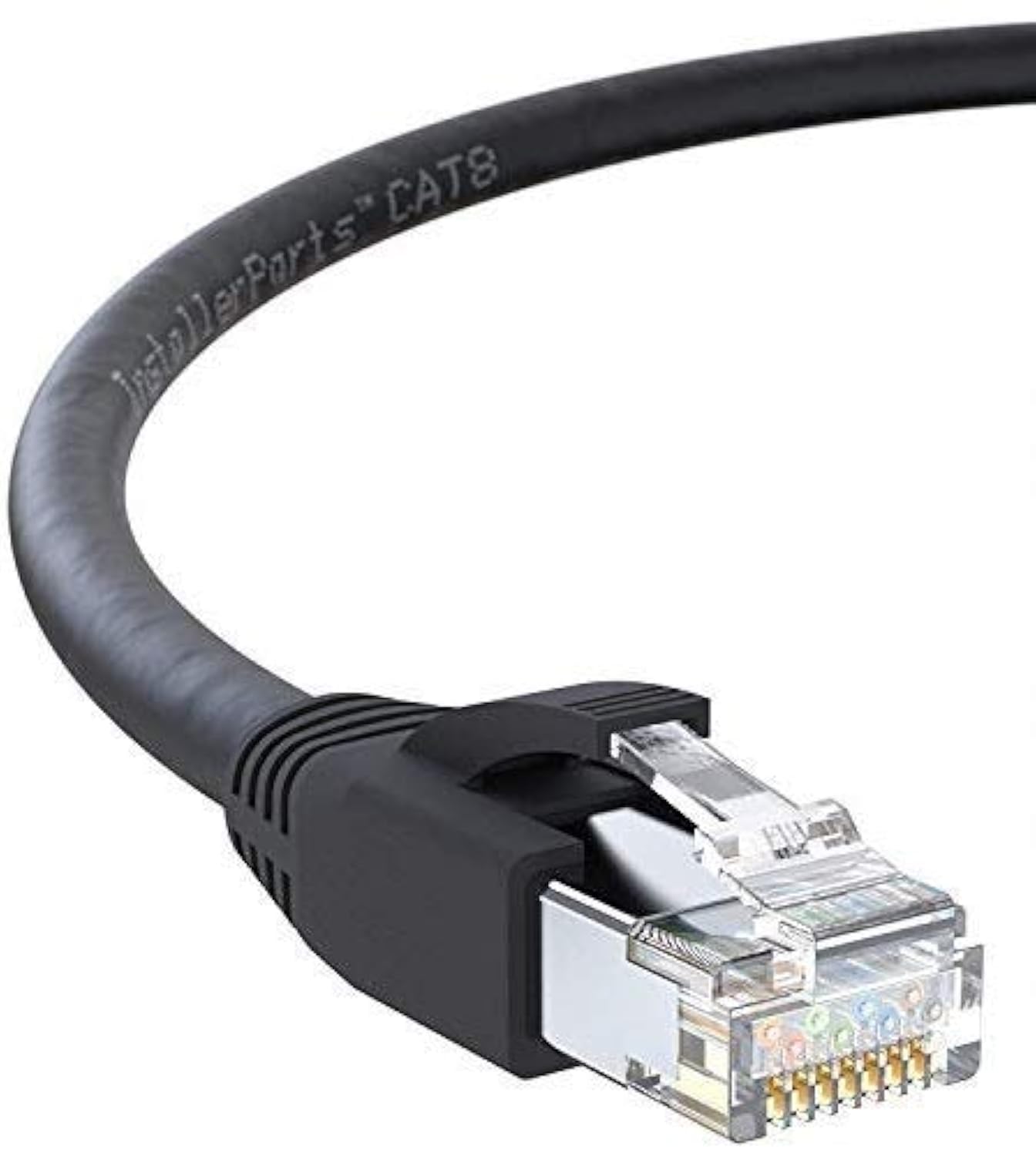 Installerparts Ethernet Cable Cat8 Cable (10 Pack) 0.5 Ft   Black   Professional Series   40Gigabit/Sec Network/High Speed Inter