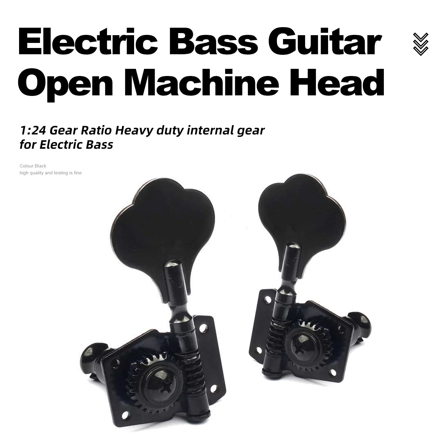 Maxcheer Guitar Bass Tuners Bass Guitar Tuning Keys,Ratio Headstock Sealed Machine Head Replacement For Electric Jazz Bass Or Pr