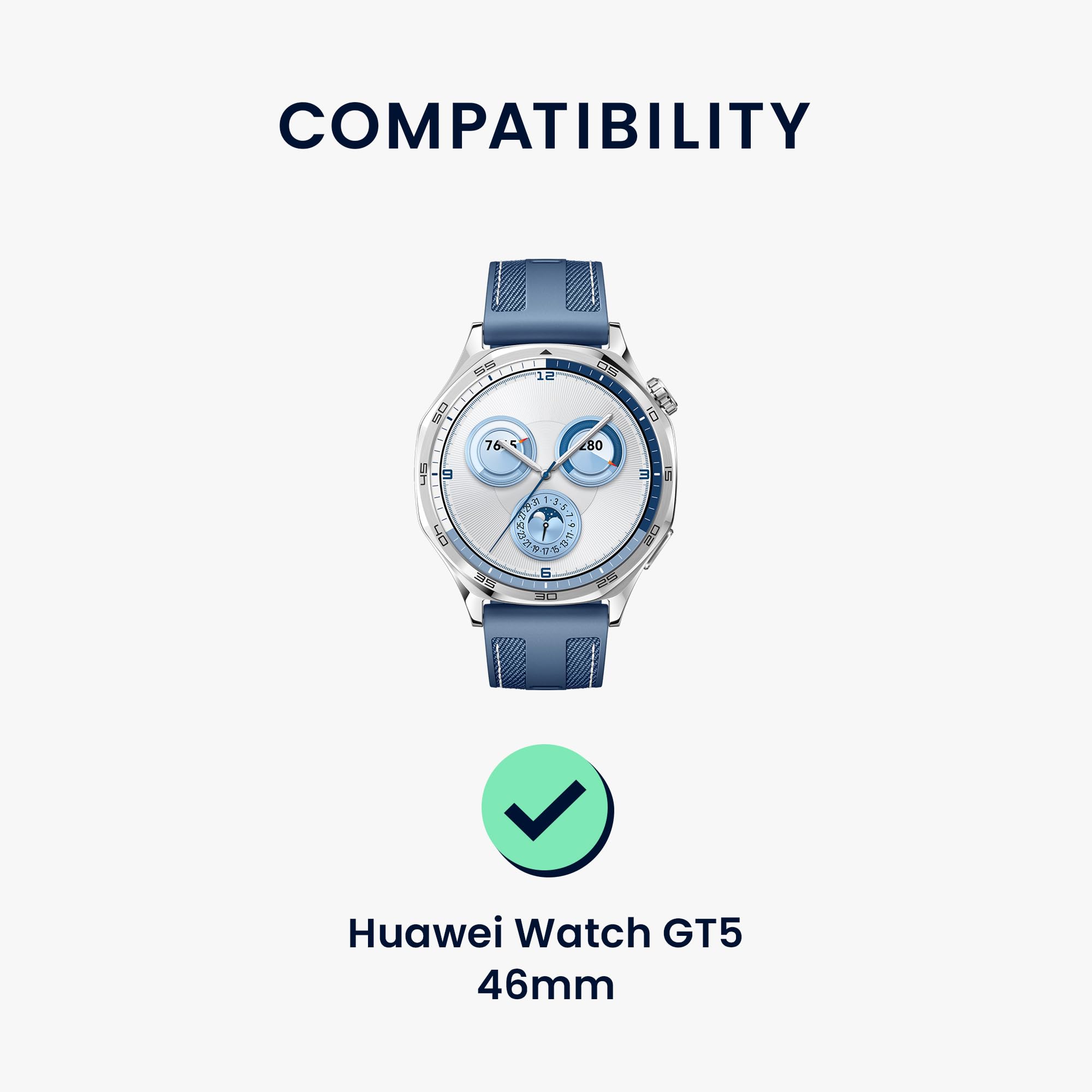 Kwmobile Protective Film Compatible With Huawei Watch Gt5 46Mm Screen Protector - 2X Smart Watch Protector Anti-Fingerprint