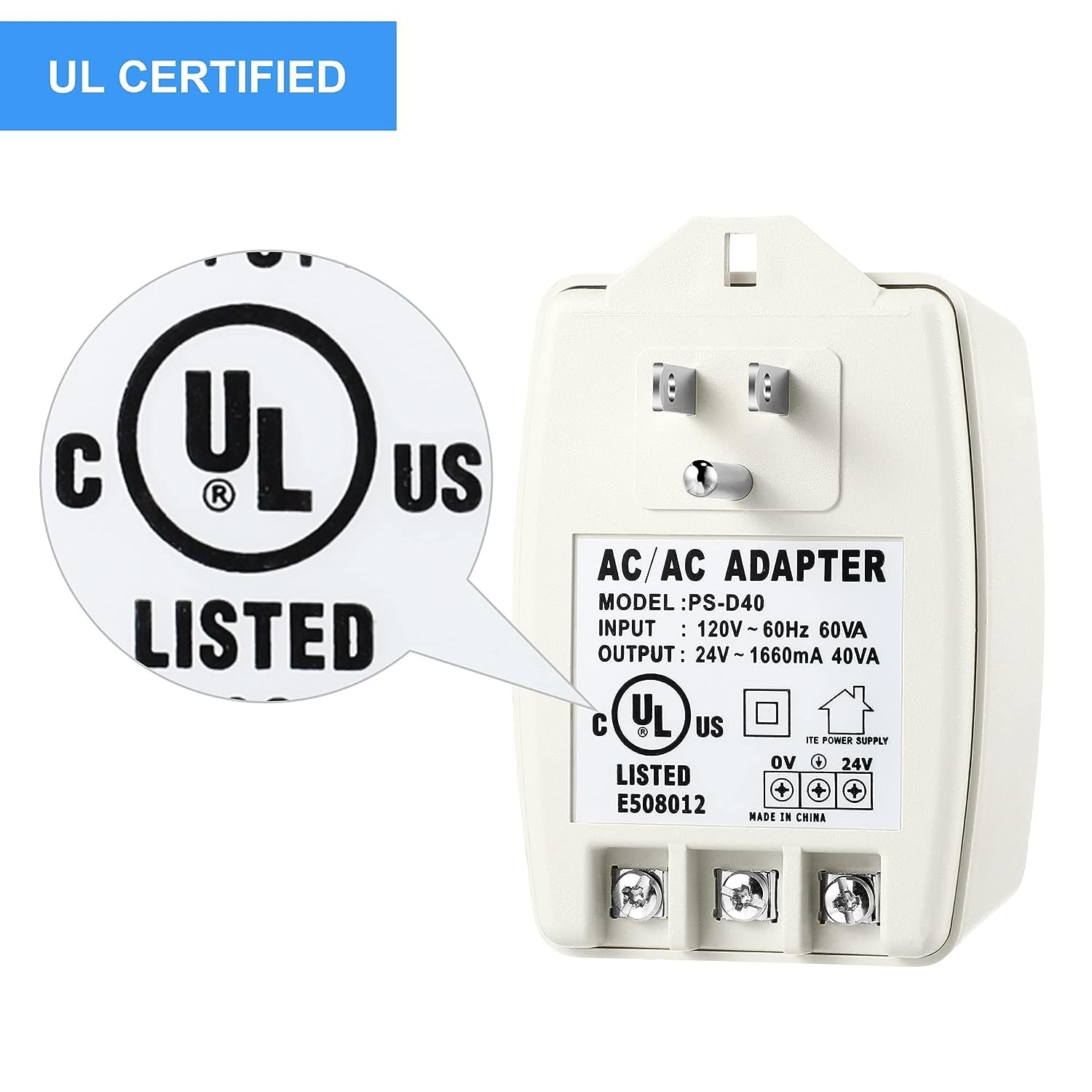 Hotop 4 Pack 24 Volt Transformer, 40 Va Ac Transformer Plug In With Ptc Fuse Compatible With All Versions Of Ring Doorbell And T