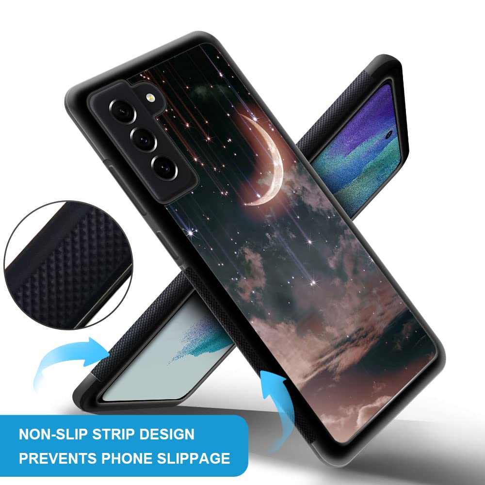 ZHEGAILIAN Samsung Galaxy S23+ Phone Case Shockproof Non-Slip Soft TPU PC Bumper Crescent Nebula 6.6 inch