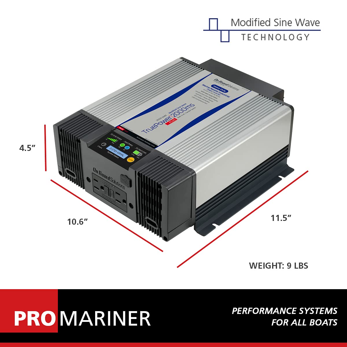 Promariner 06200 True Power Plus Modified Sine Wave Inverter 2000W, 12V,WBEEAB07BS355BC