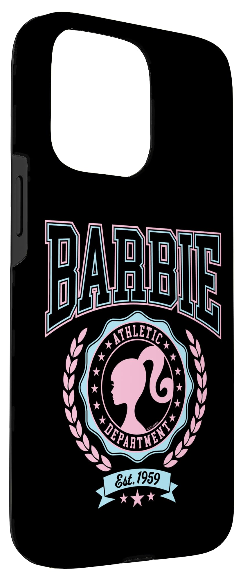 Iphone 15 Pro Max Barbie   Varsity Athletic Department Silhouette Logo Case