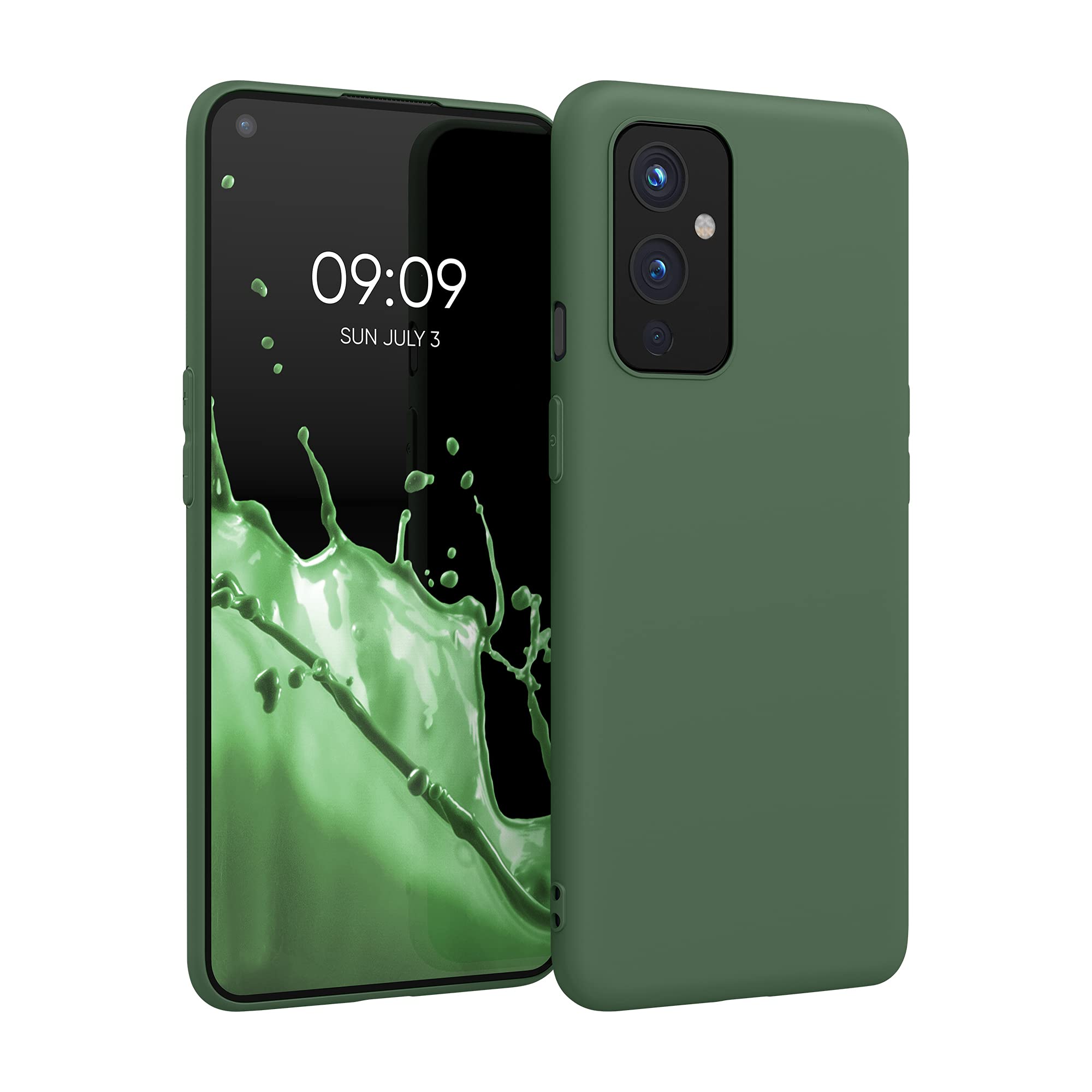 Kwmobile Case Compatible With Oneplus 9 (Eu/Na Version) Case   Soft Slim Protective Tpu Silicone Cover   Dark Green