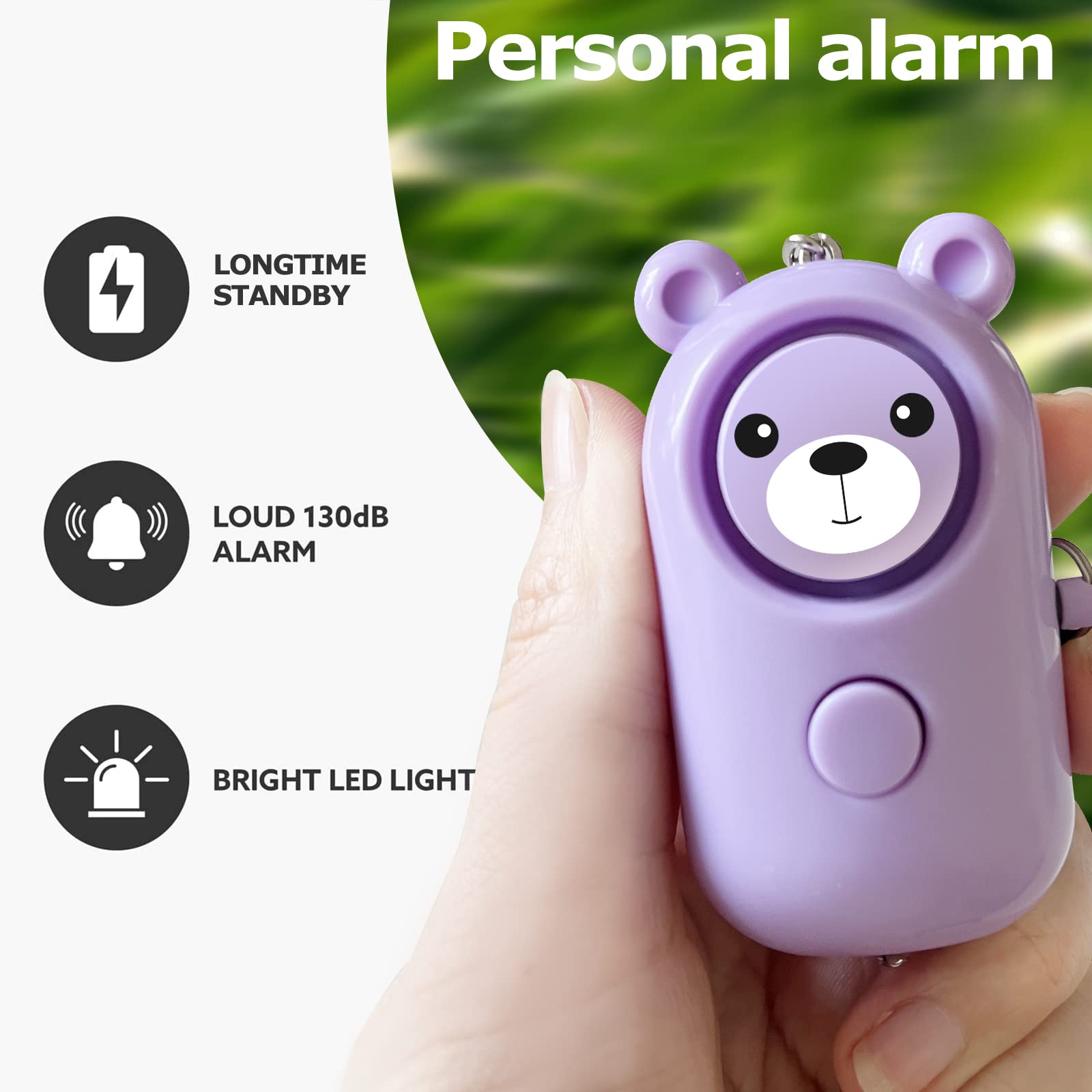 Personal Alarm For Women Kids And Elders Safe Sound, 130Db Siren Emergency Self Defense Security Alarm Keychain Loudly With Led