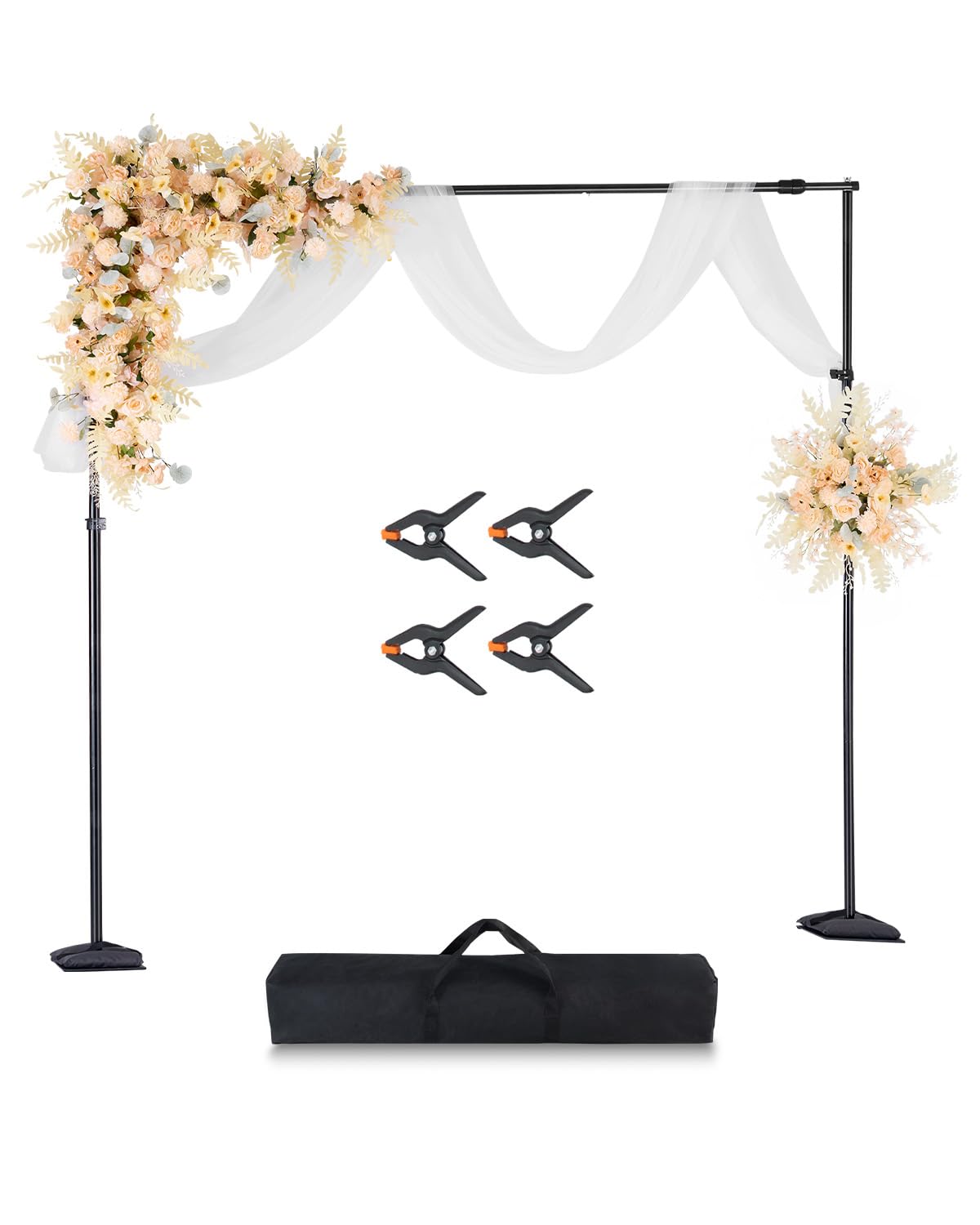 VEVOR Backdrop Stand, 8.5 x 10 ft Adjustable Photo Backdrop Stand Kit, Portable Background Backdrop Stand with 7 Crossbars, Heav