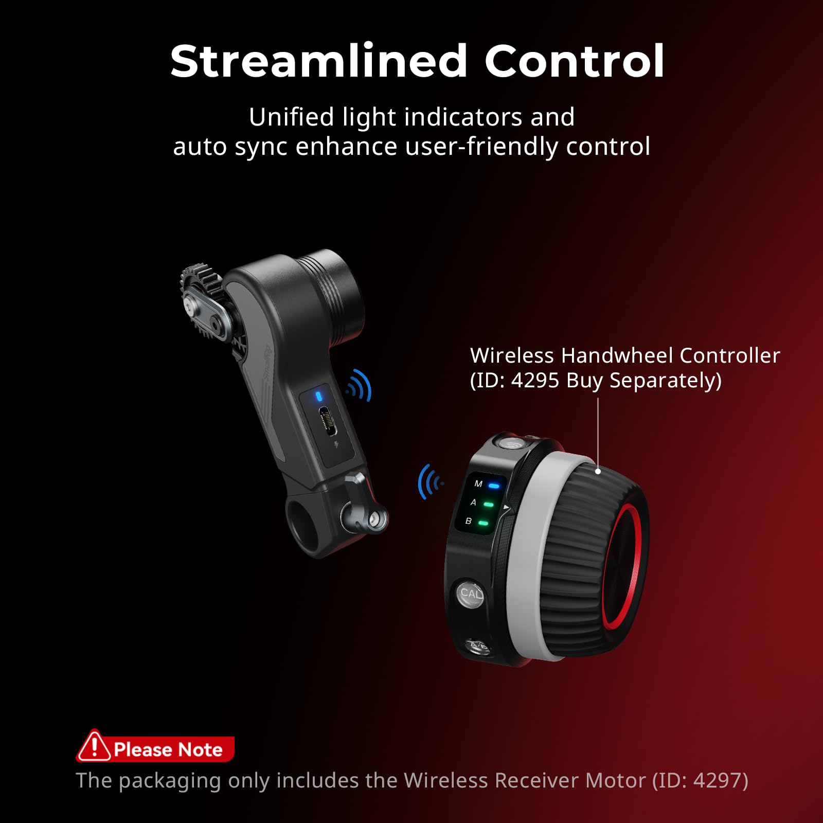 Smallrig Wireless Receiver Motor (Lite), 4.3 Kgf.Cm Peak Torque, Supports Pd & Qc Fast Charging, Low Latency And Precise Control