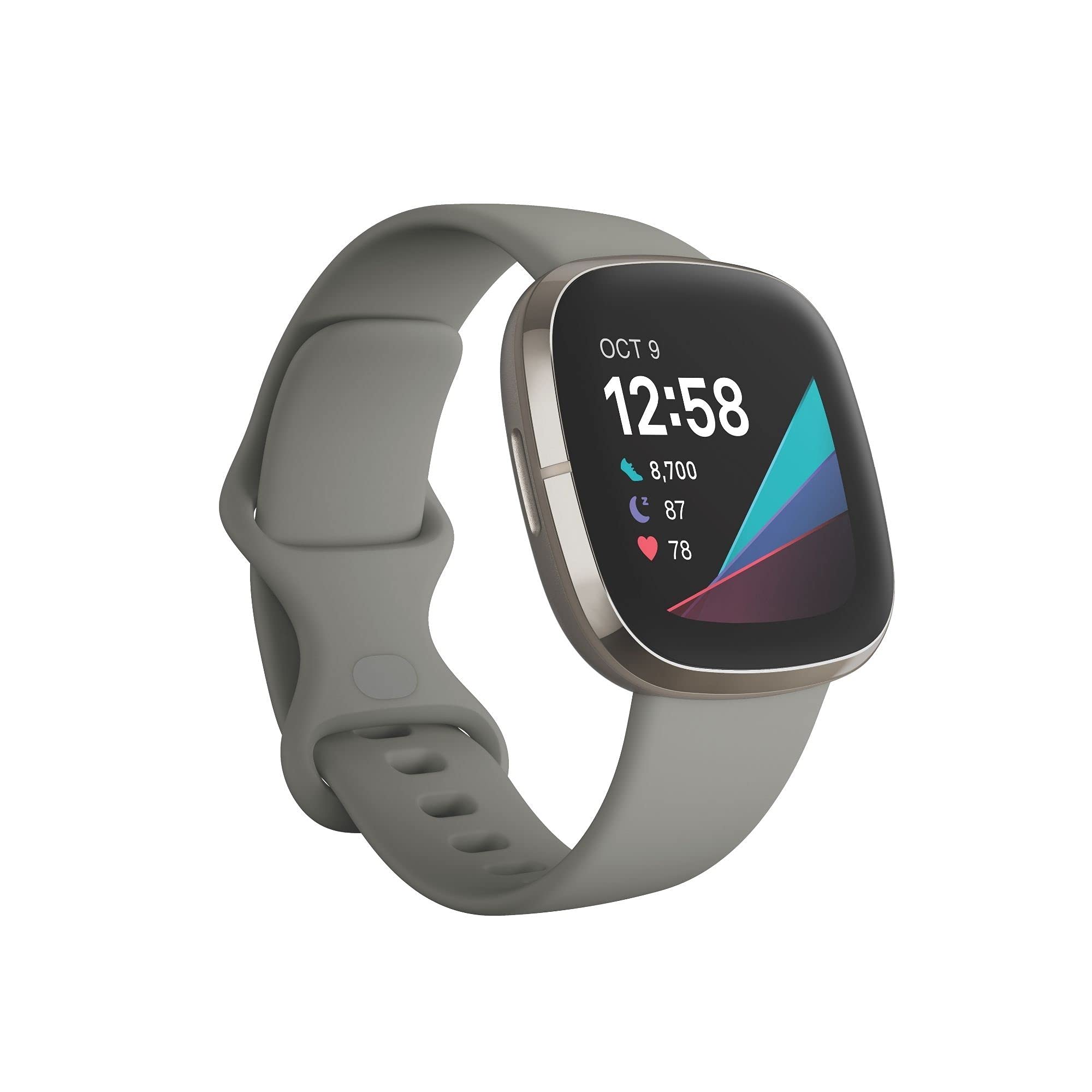 Fitbit Sense Advanced Smartwatch with Tools for Heart Health, Stress Management & Skin Temperature Trends, Sage Grey/Silver, One