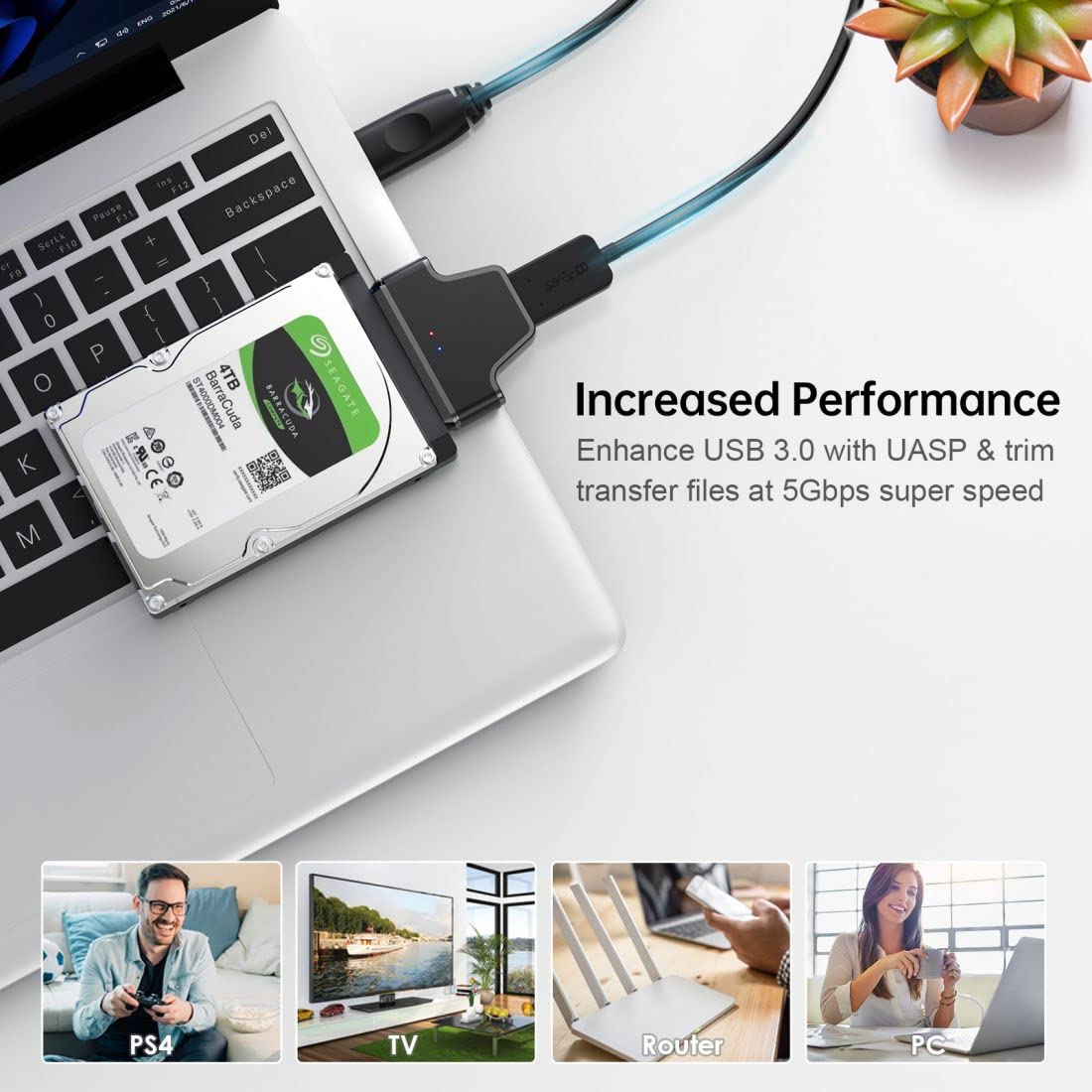 Chenyang Sata To Usb Adapter Micro Usb 3.0 To 2.5'' Sata Hard Drive External Converter Adapter For Ssd/Hdd Data Transfer Support