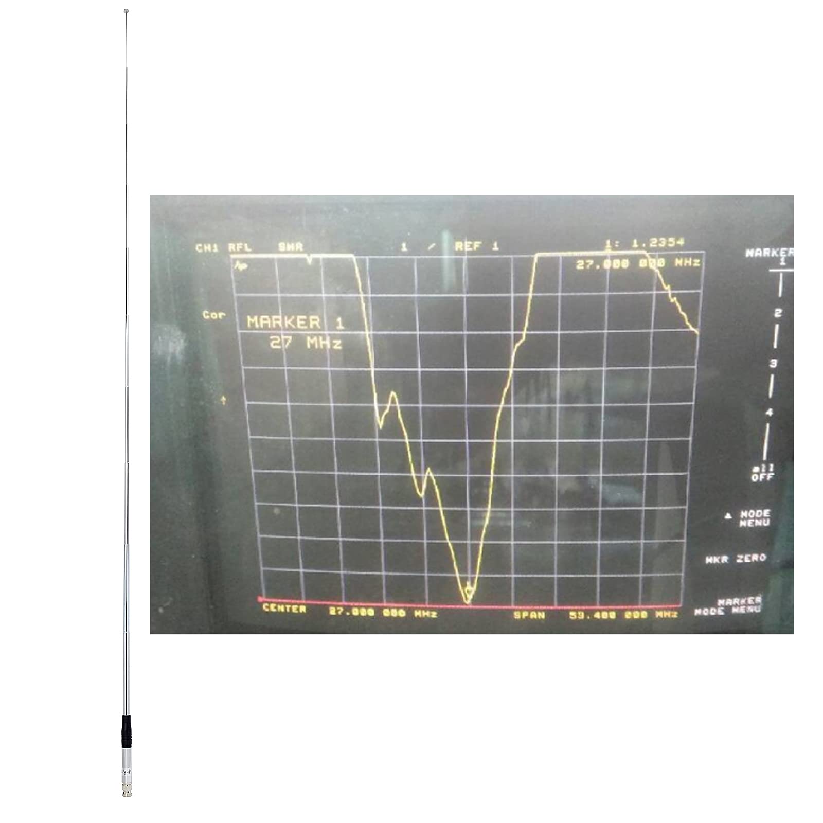 Hys 27Mhz Antenna 9 Inch To 51 Inch Telescopic/Rod Ht Antennas For Cb Handheld/Portable Radio With Bnc Connector Compatible With