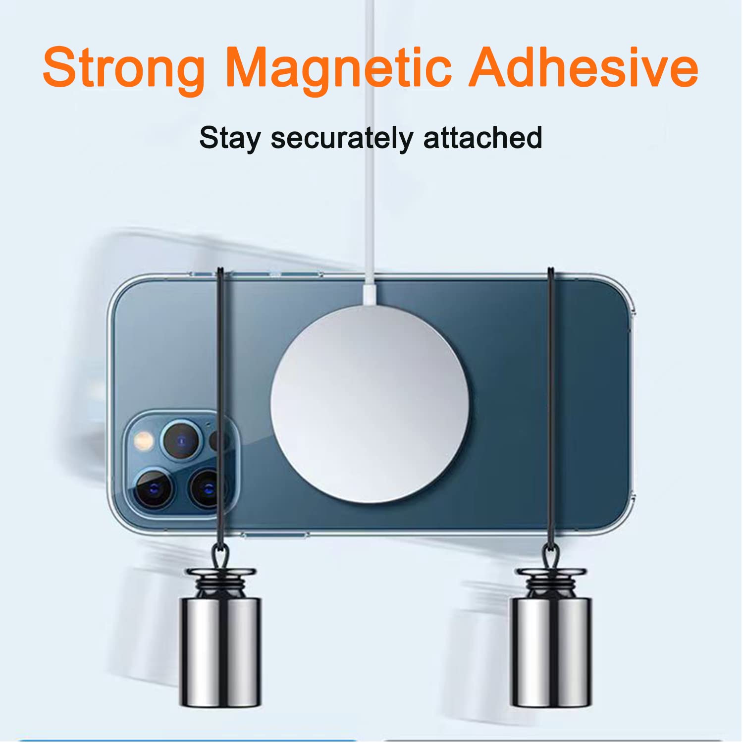 COJOC Universal Magnetic Adapter Ring Sticker for Wireless Charging Phone Cases Metal Blue CXH04