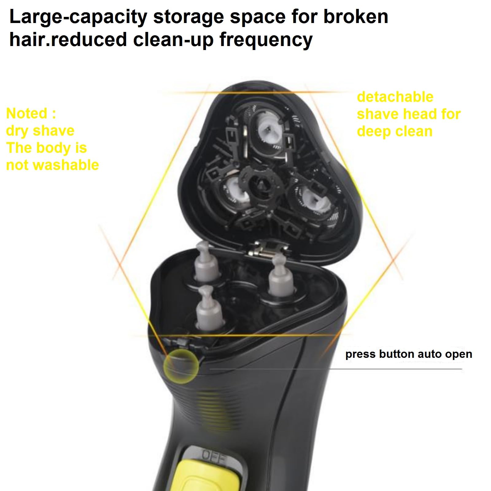 Vstseries Professional Corded Shaver,Electric Razor For Bald Head,Head Shaver For Bald Men,Face Dry Close Shave Clipper,Bold Hai