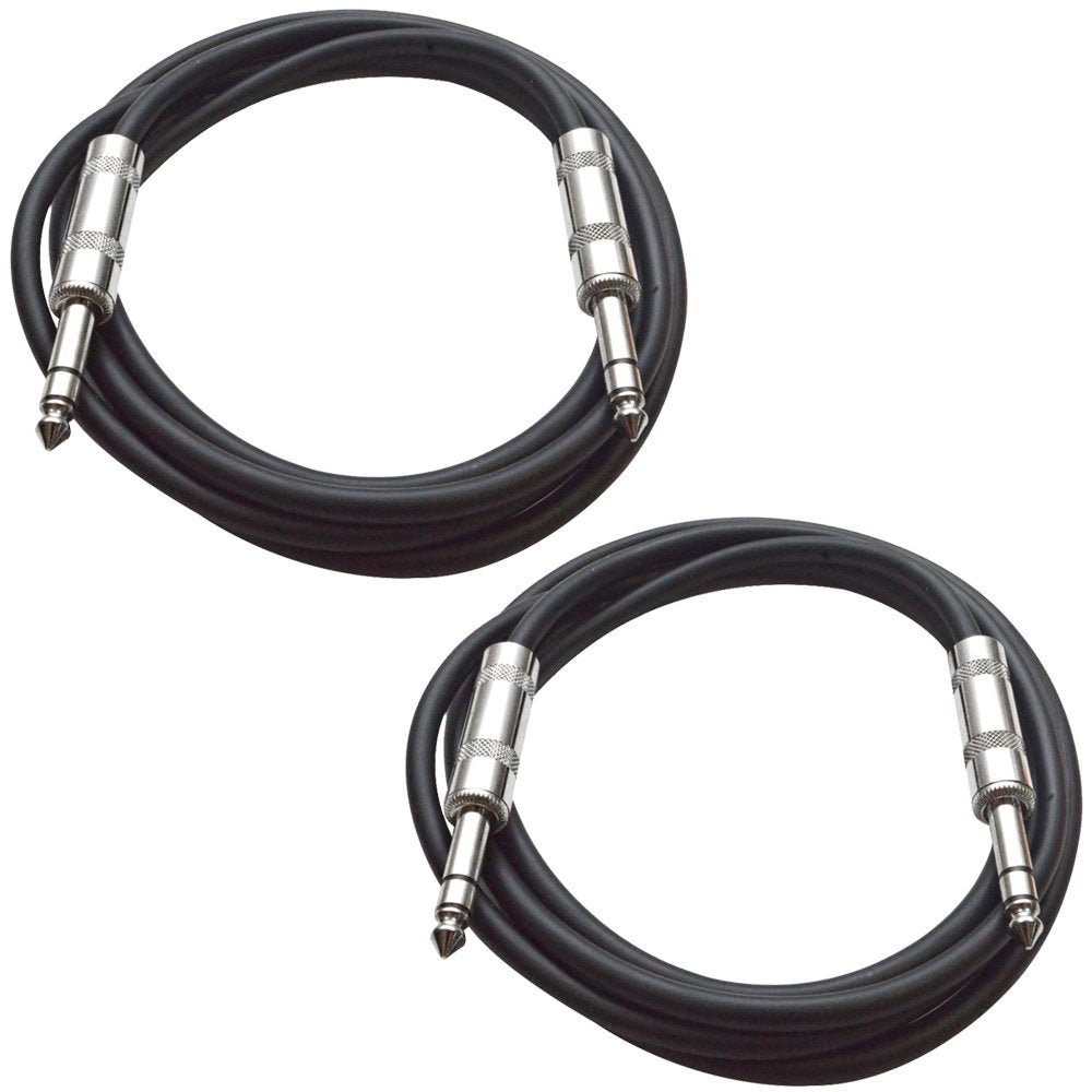 Seismic Audio - SATRX-6-2 Pack of 6 1/4 TRS Male to 1/4 TRS Male Patch Cables - Balanced - 6 Foot Patch Cord - Purple and Purpl