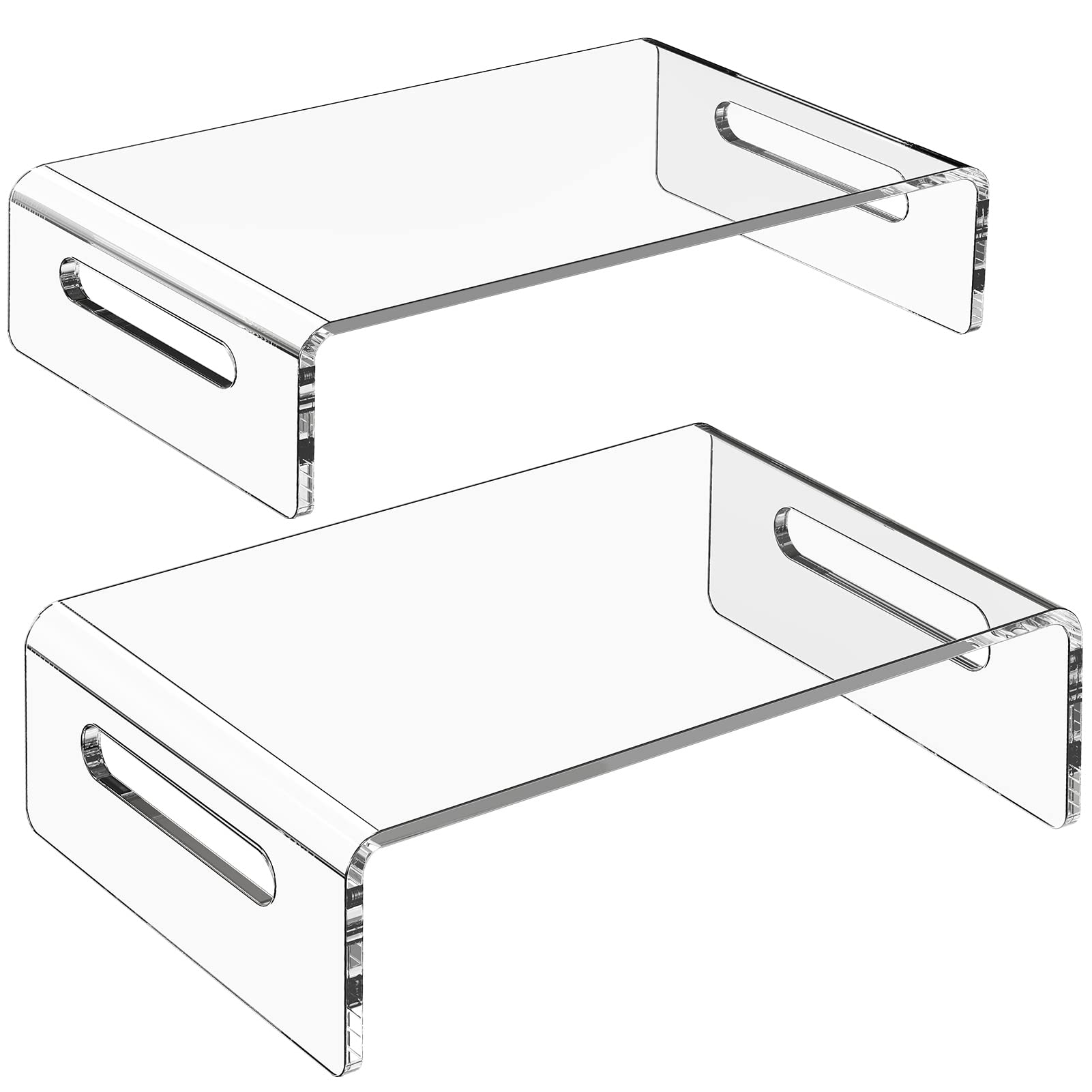 Zimilar 2 Pack Monitor Stand Riser, Acrylic Monitor Stand For Computer, Laptop, Printer, Notebook, Premium Clear Laptop Stand Ac