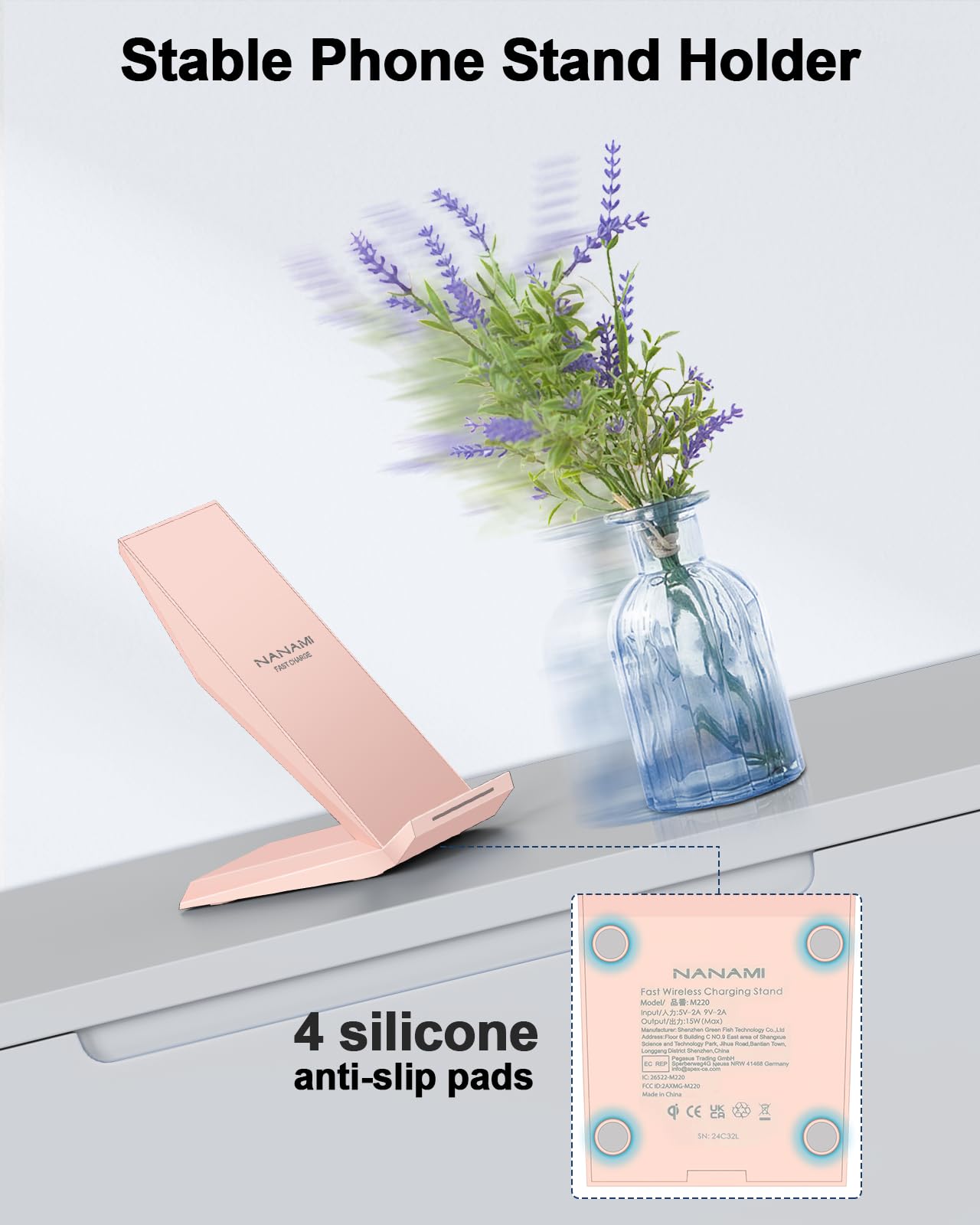 Nanami Wireless Charger 2 Pack   Fast Wireless Charging Stand For Iphone 16/16 Plus/16 Pro Max/16 Pro/15/14/13/12/12 Pro Max, Ph