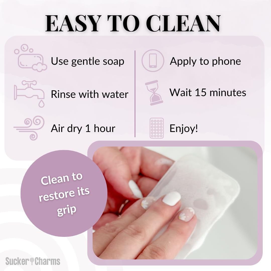 2.0 Removable And Reusable Adhesive, Silicone Suction Phone Mount, Iphone And Android Phone Accessory, Hands-Free Mirror Phone H