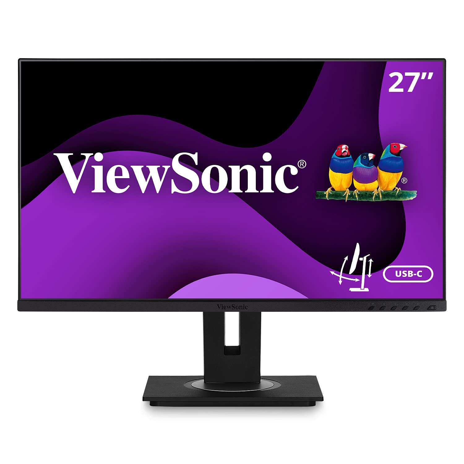 Viewsonic Vg2755 27 Inch Ips 1080P Monitor With Usb C 3.1, Hdmi, Displayport, Vga And 40 Degree Tilt Ergonomics For Home And Off