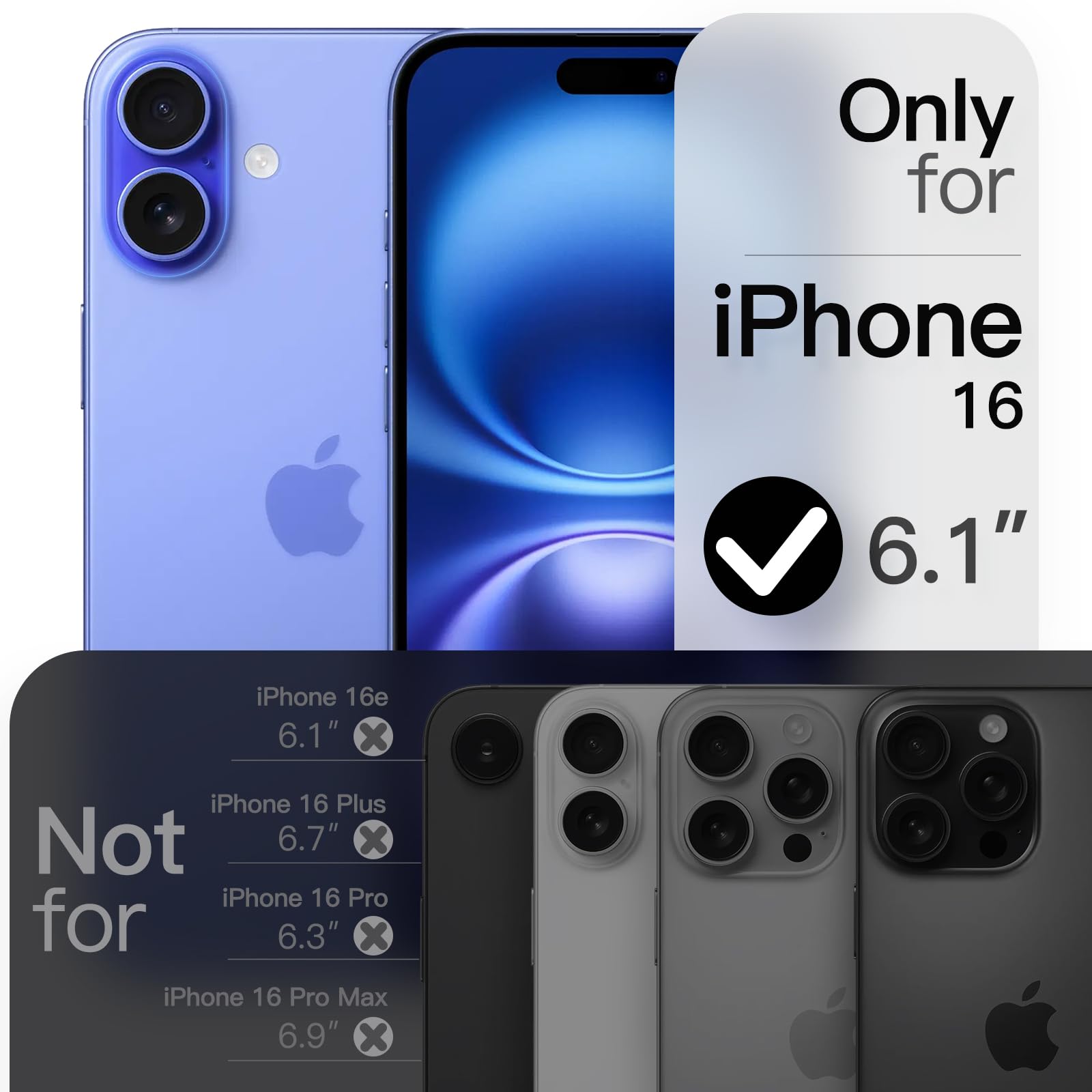 Jetech 360 Degree Rotatable Ring Case For Iphone 16 6.1-Inch With Camera Control Button, Compatible With Magsafe, Slim Shockproo