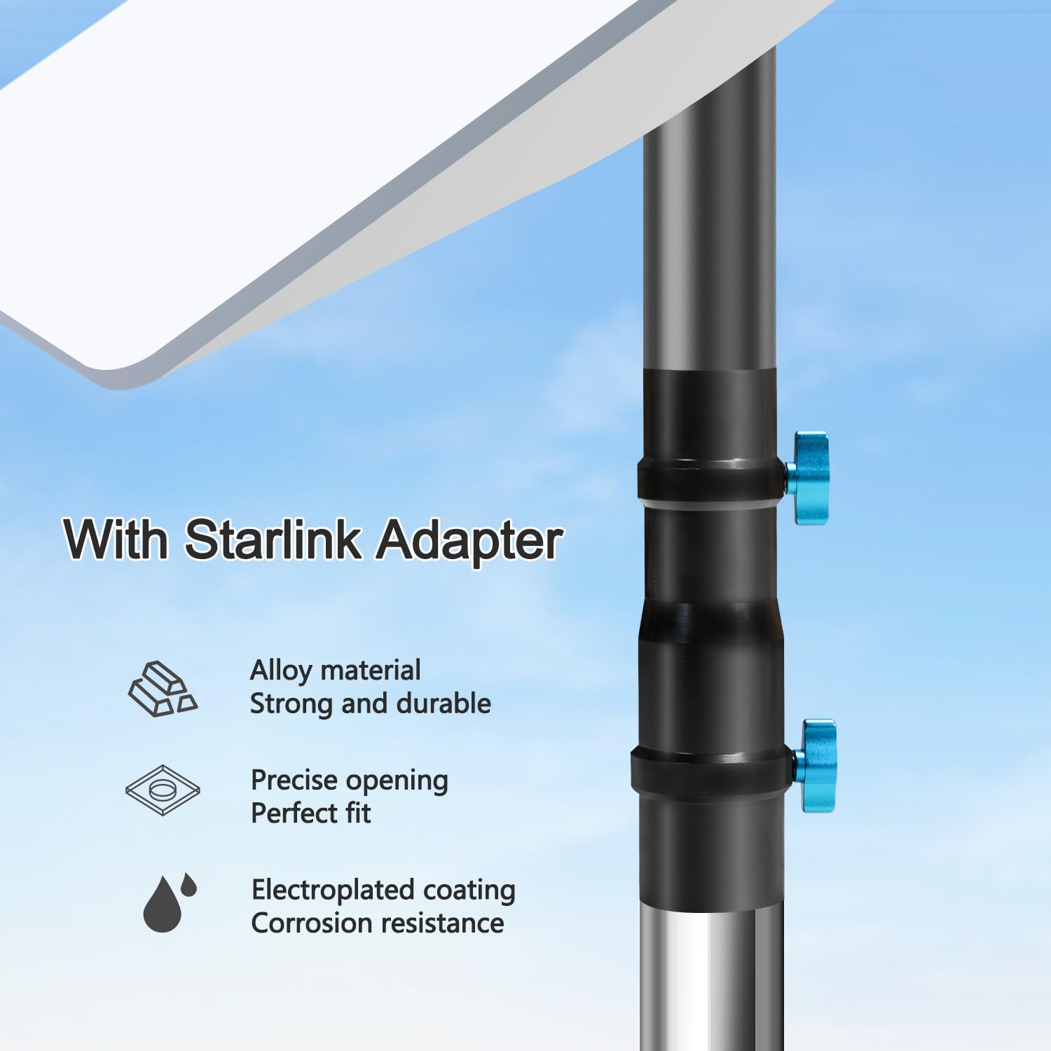 Dnshorix Starlink Pole Mount, Starlink Rv Mount Kit Features A Durable 1.5'' Diameter Pole, 7Ft Starlink Ground Pole Mount, Star