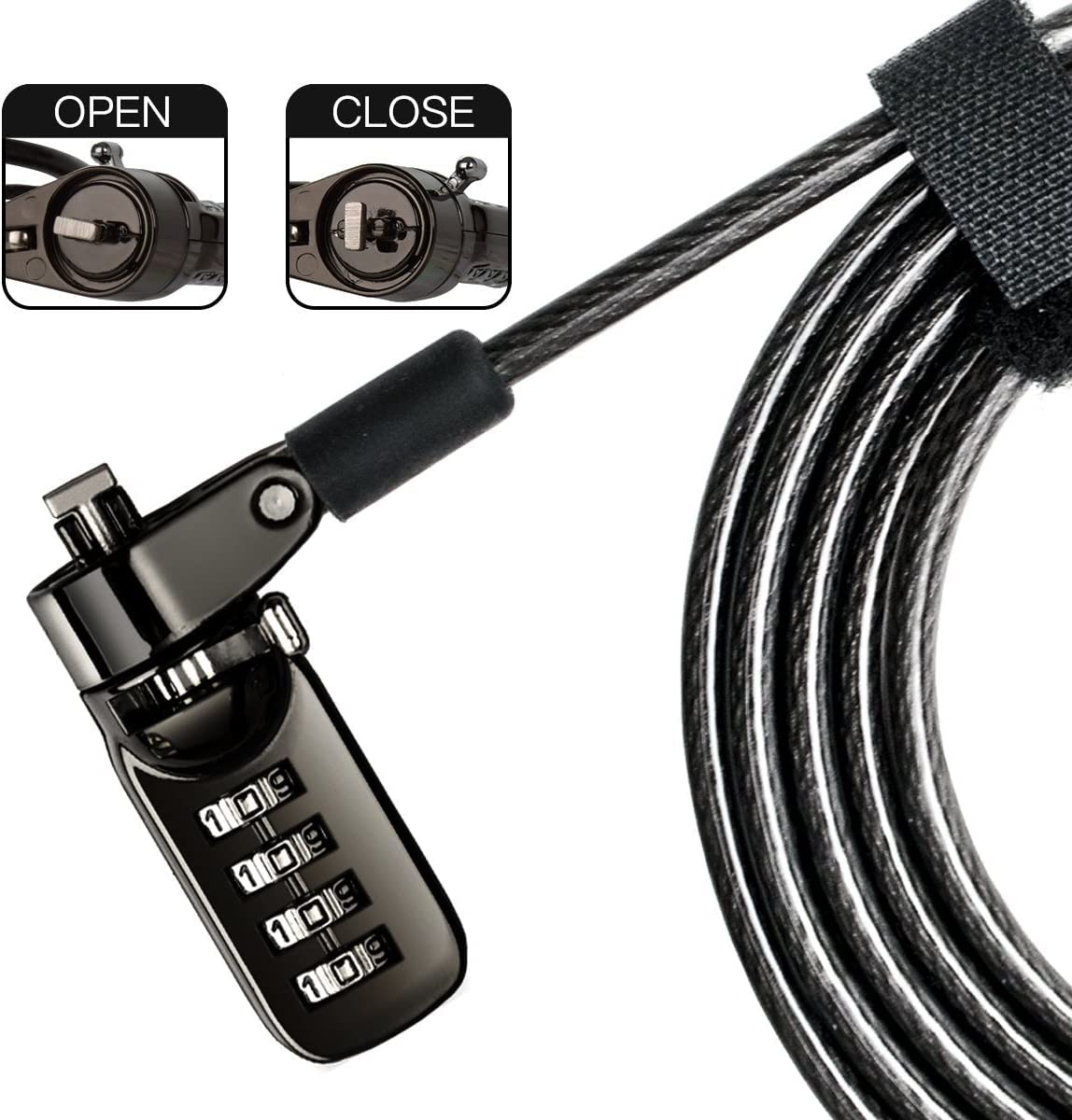 I3C Laptop Cable Lock, 4 Digital Combination Lock, Security Computer Cable Lock, Anti Theft Combination Lock For Ipad Tablet Lap