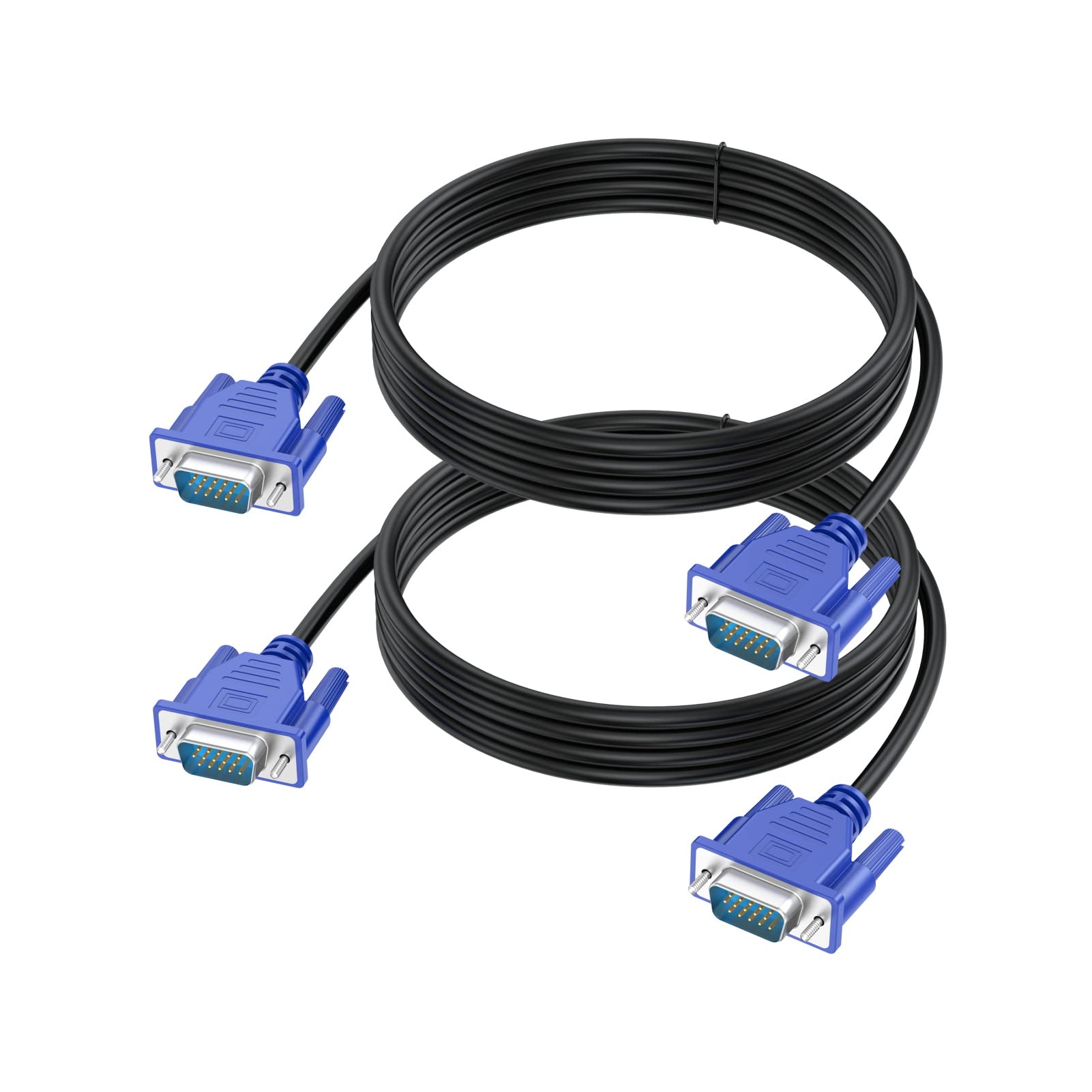 Urelegan Vga Cable 6 Feet 2 Pack, Vga To Vga Monitor Cable 1080P Full Hd Male To Male Cord Hd15 For Computer Pc Monitor Laptop T