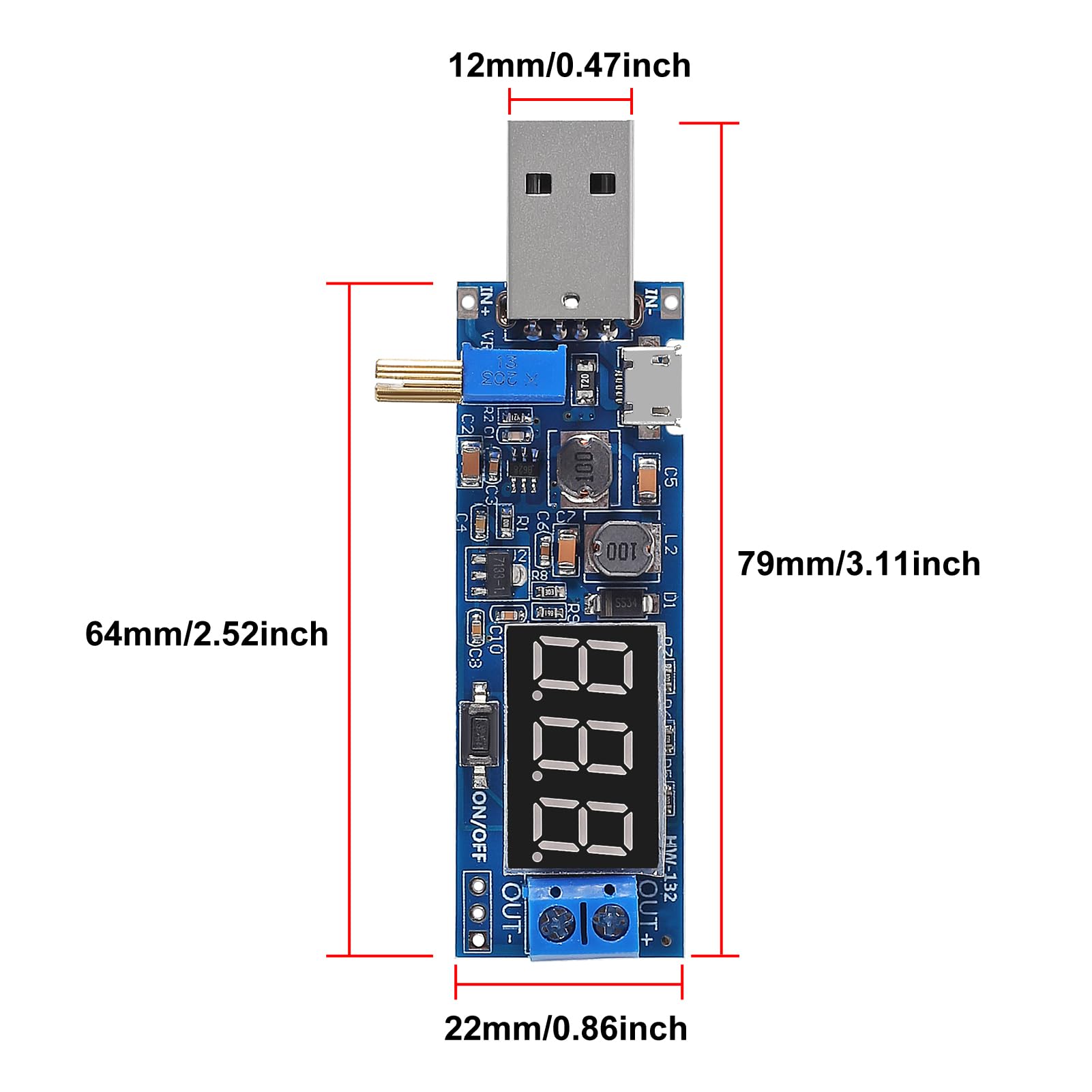 Xiitia 4Pcs Usb Buck Boost Converter 3.5V 12V To 1.2V 24V Dc Dc Adjustable Step Up Step Down Power Supply Module Voltage Regulat
