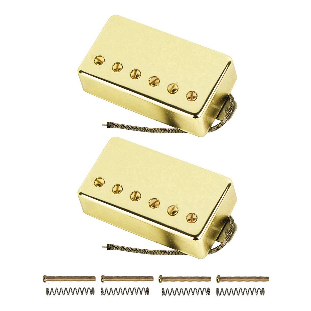 Fleor Alnico5 Guitar Humbucker Pickup Set Golden Bridge & Neck Pickups Compatible With Lp Style Guitar Part