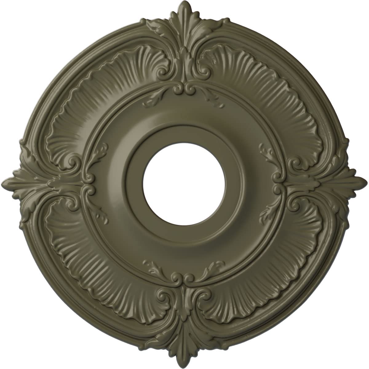 Ekena Millwork Cm18Atptf Attica Ceiling Medallion, 18''Od X 4''Id X 5/8''P (Fits Canopies Up To 5''), Hand Painted Painted Turtl