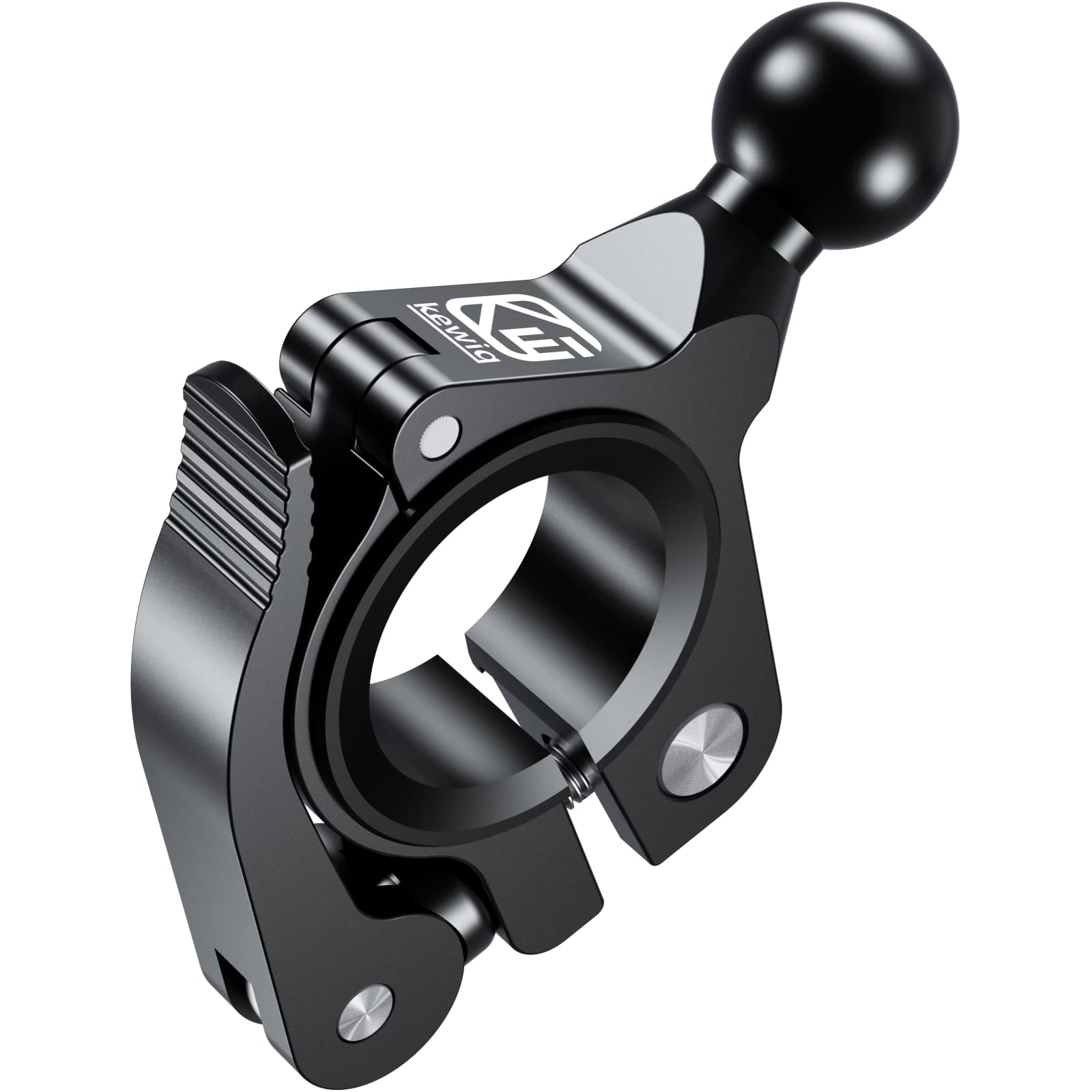 Brcovan Aluminum Alloy Handlebar Clamp Mount Base With 17Mm Tpu Ball For Rails Diameter 0.5''/0.87''/1'' 1.125''/1.26'', Tool Free Installation