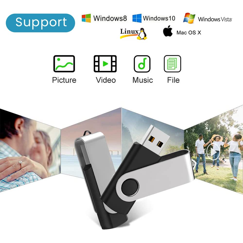 8Gb Flash Drives 20 Pack, Ablaze Usb 2.0 Thumb Drives Bulk Swivel Memory Stick Bulk Usb 20 Pack 8Gb Pendrives Jump Drives (20 Pa