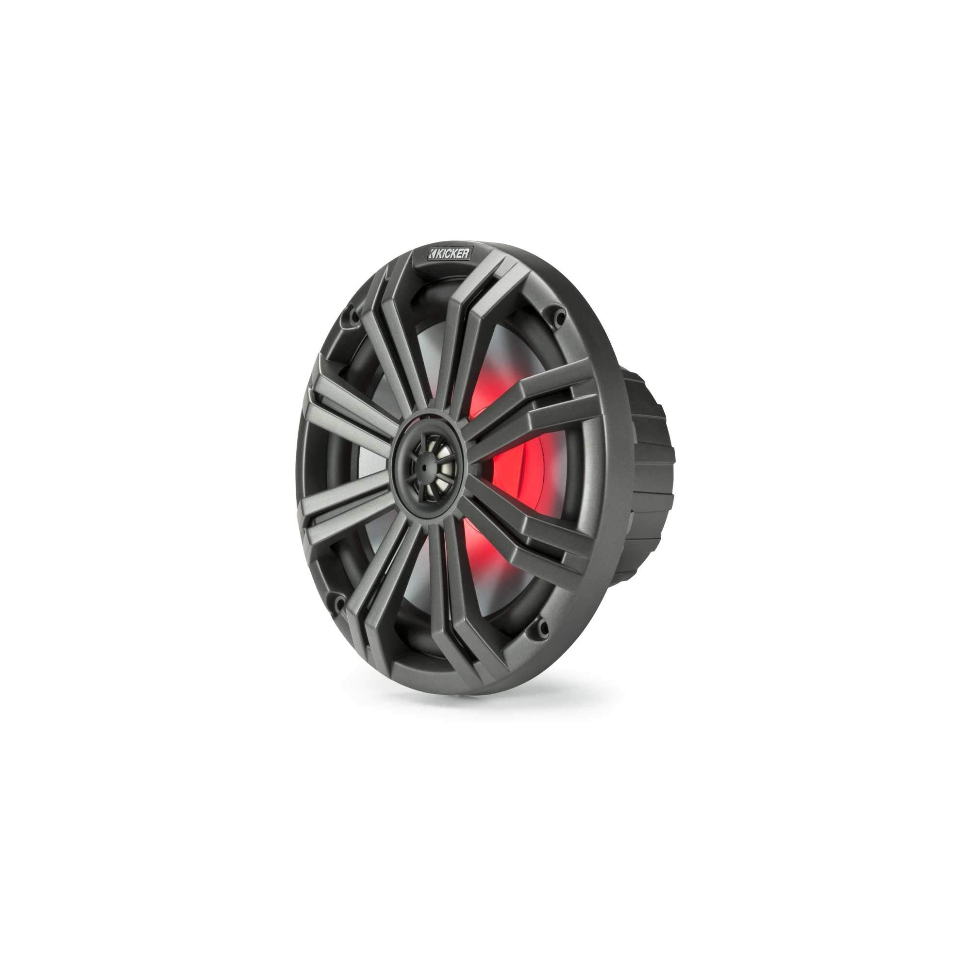 Kicker 8'' Blackcharcoal Wake Tower Led Marine Speakers 1 Pair