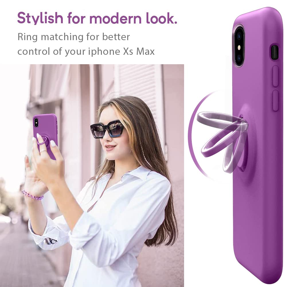 Mocca For Iphone Xs Max Silicone Case With Kickstand | Anti Scratch Full Body Shockproof Protective Case For Iphone Xs Max   Pur