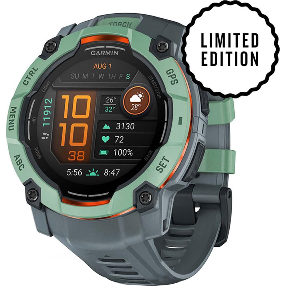 Garmin Instinct 3-50 Mm Outdoor Gps Smartwatch, Amoled, Neo Tropic With Twilight Band 010-03020-01 Bundle With 2 Yr Cps Enhanced